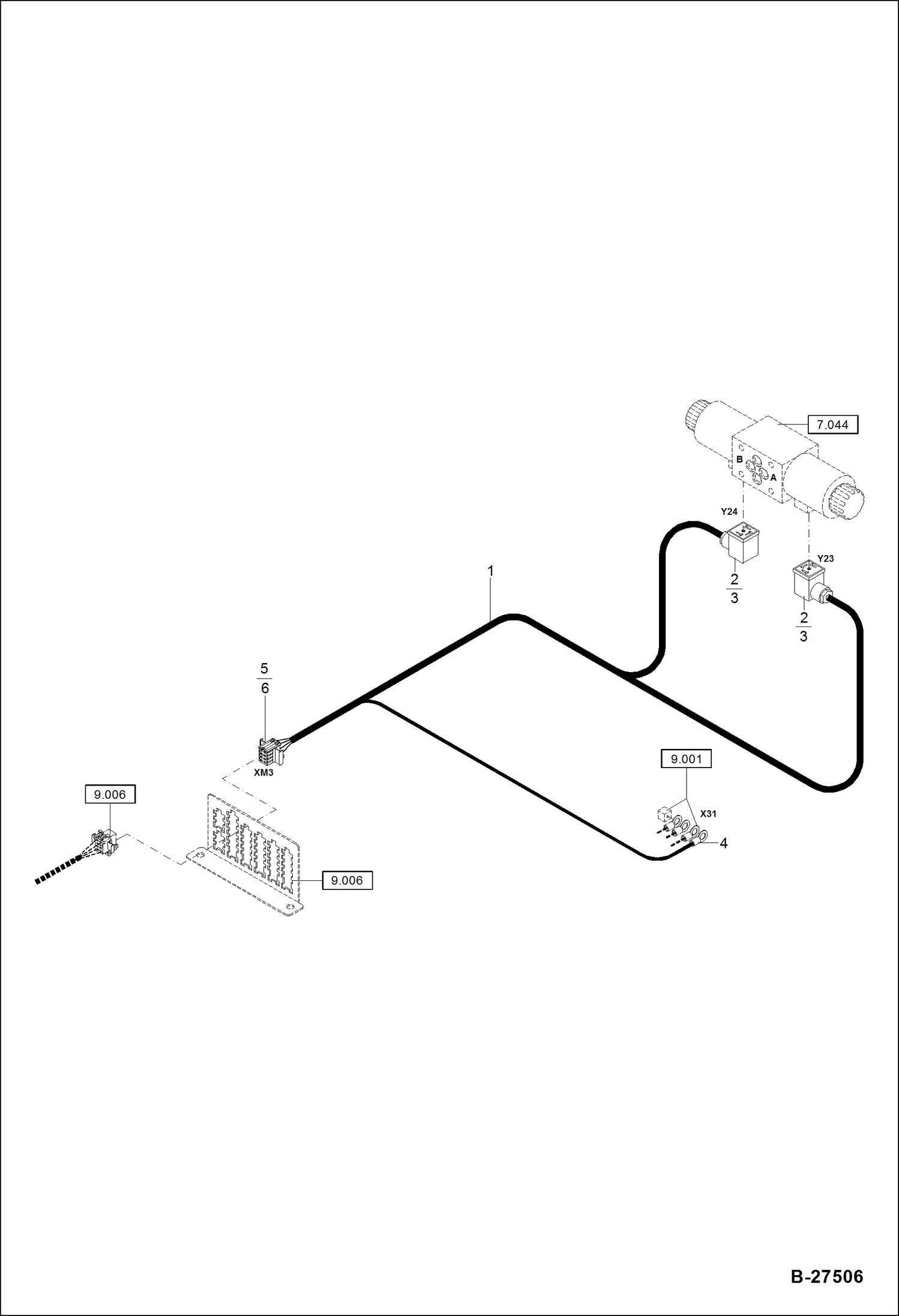 Схема запчастей Bobcat ZX75 - ELECTRIC INSTALLATION - ADDITIONAL CONTROL CIRCUIT ELECTRICAL SYSTEM