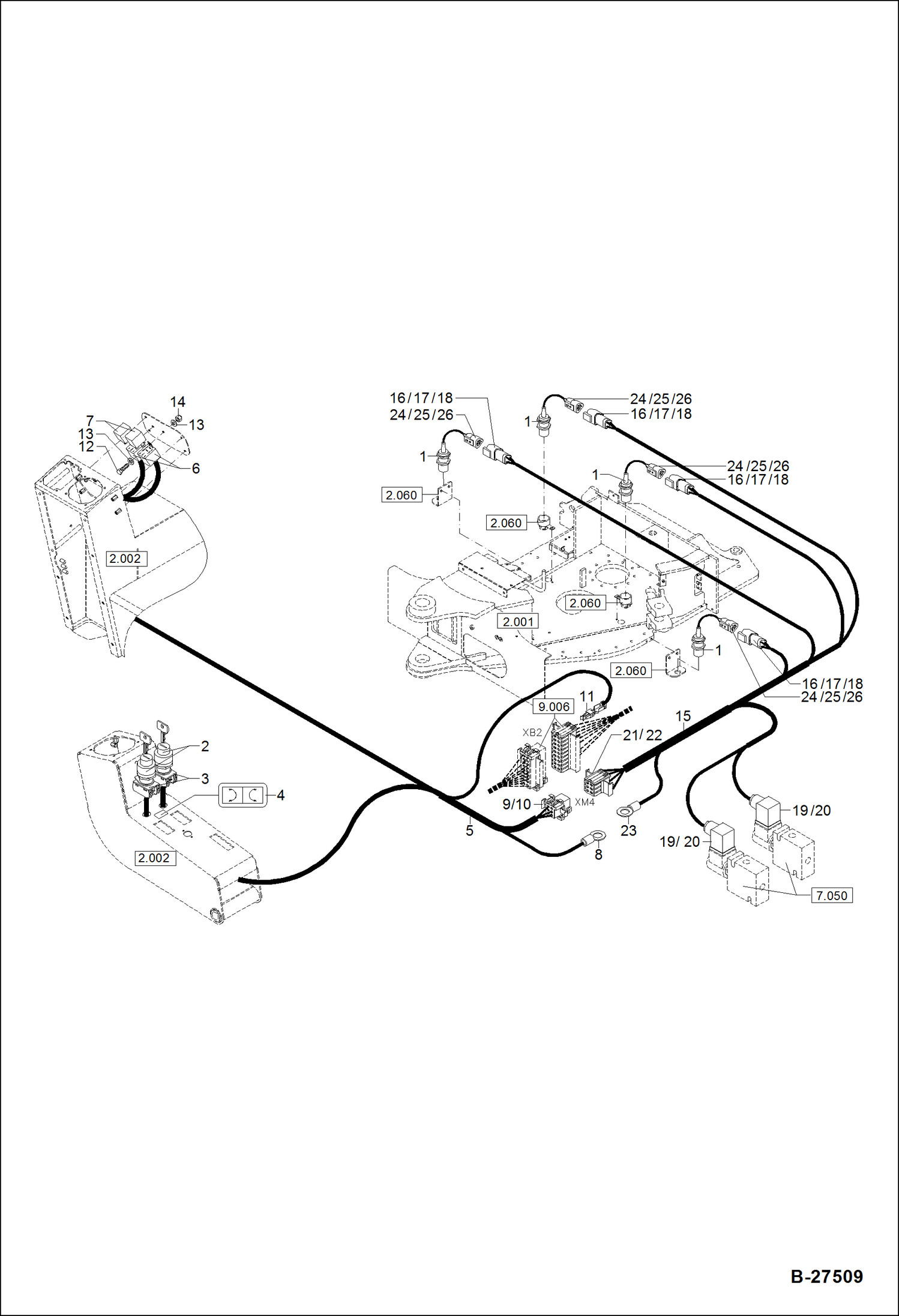 Схема запчастей Bobcat ZX75 - ELECTRIC INSTALLATION - SLEW LIMITATION ELECTRICAL SYSTEM