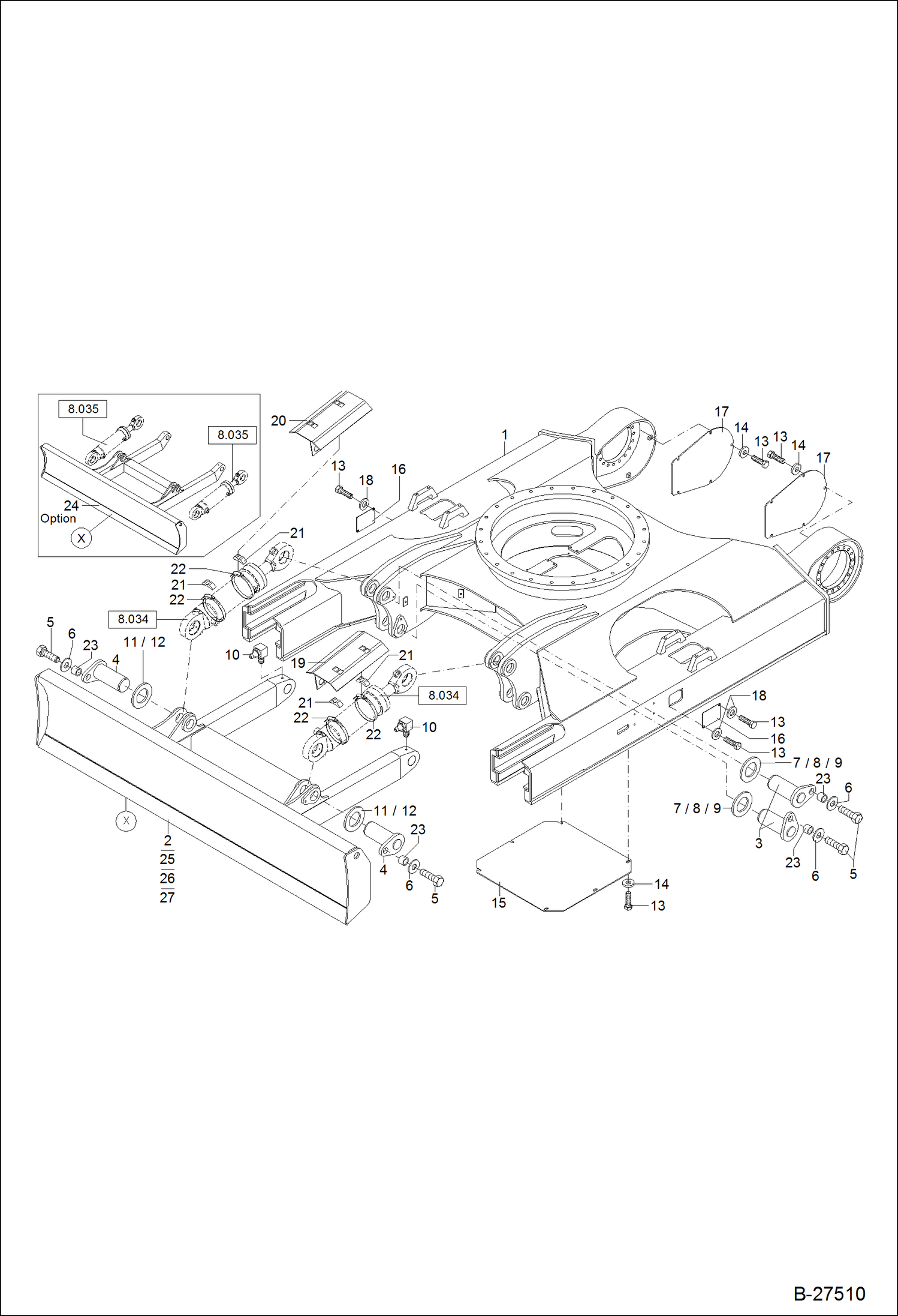 Схема запчастей Bobcat ZX125 - UNDER CARRIAGE UNDERCARRIAGE