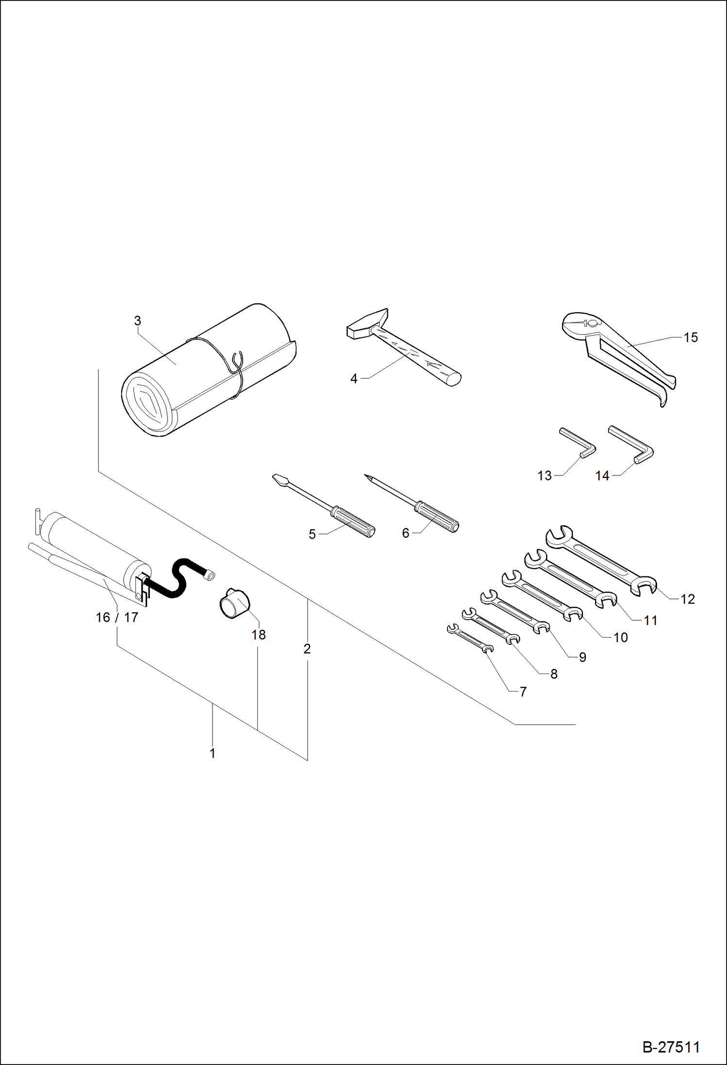 Схема запчастей Bobcat ZX125 - TOOL ACCESSORIES & OPTIONS