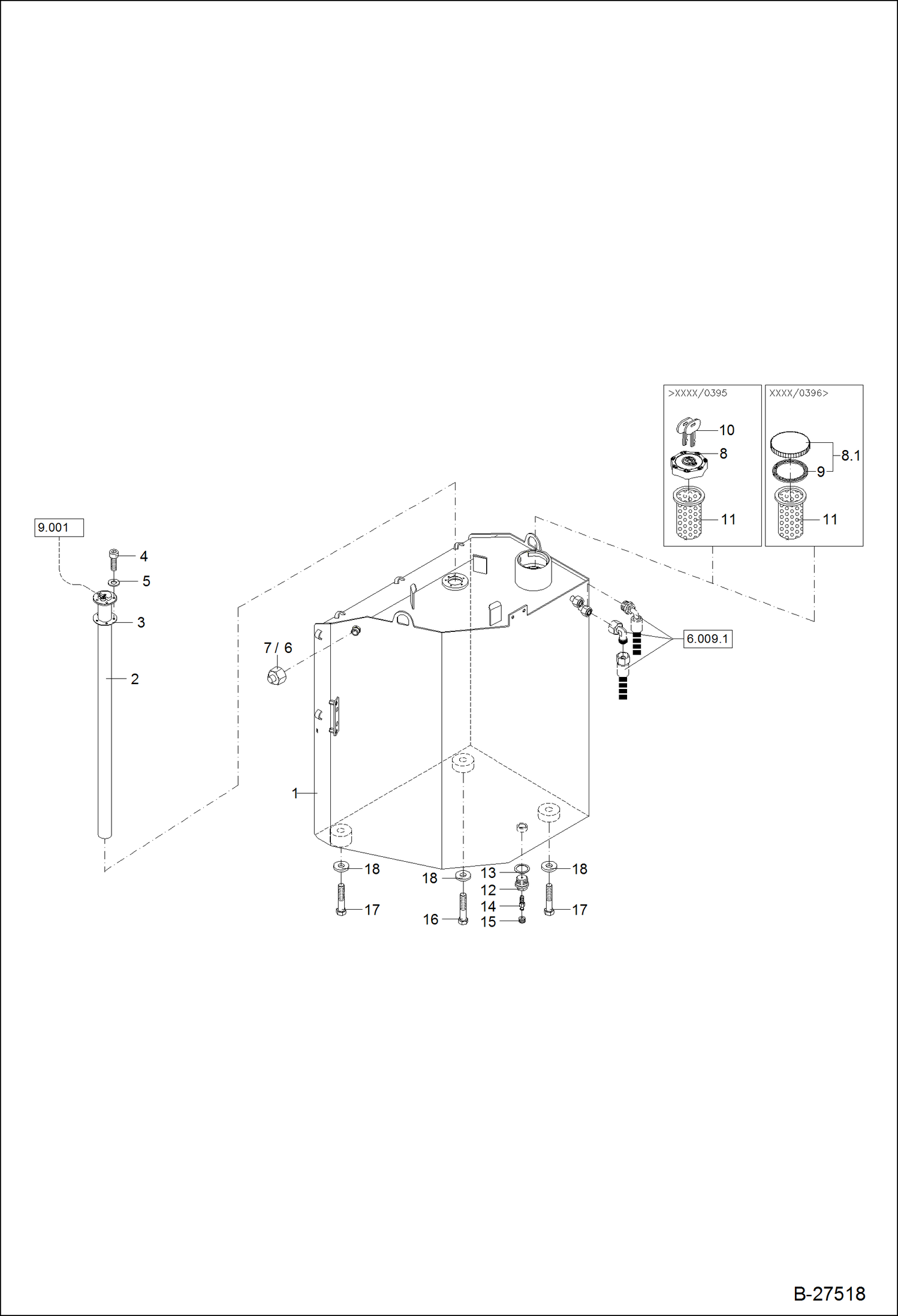 Схема запчастей Bobcat ZX125 - FUEL TANK S/N XXXX/0391 & Abv POWER UNIT