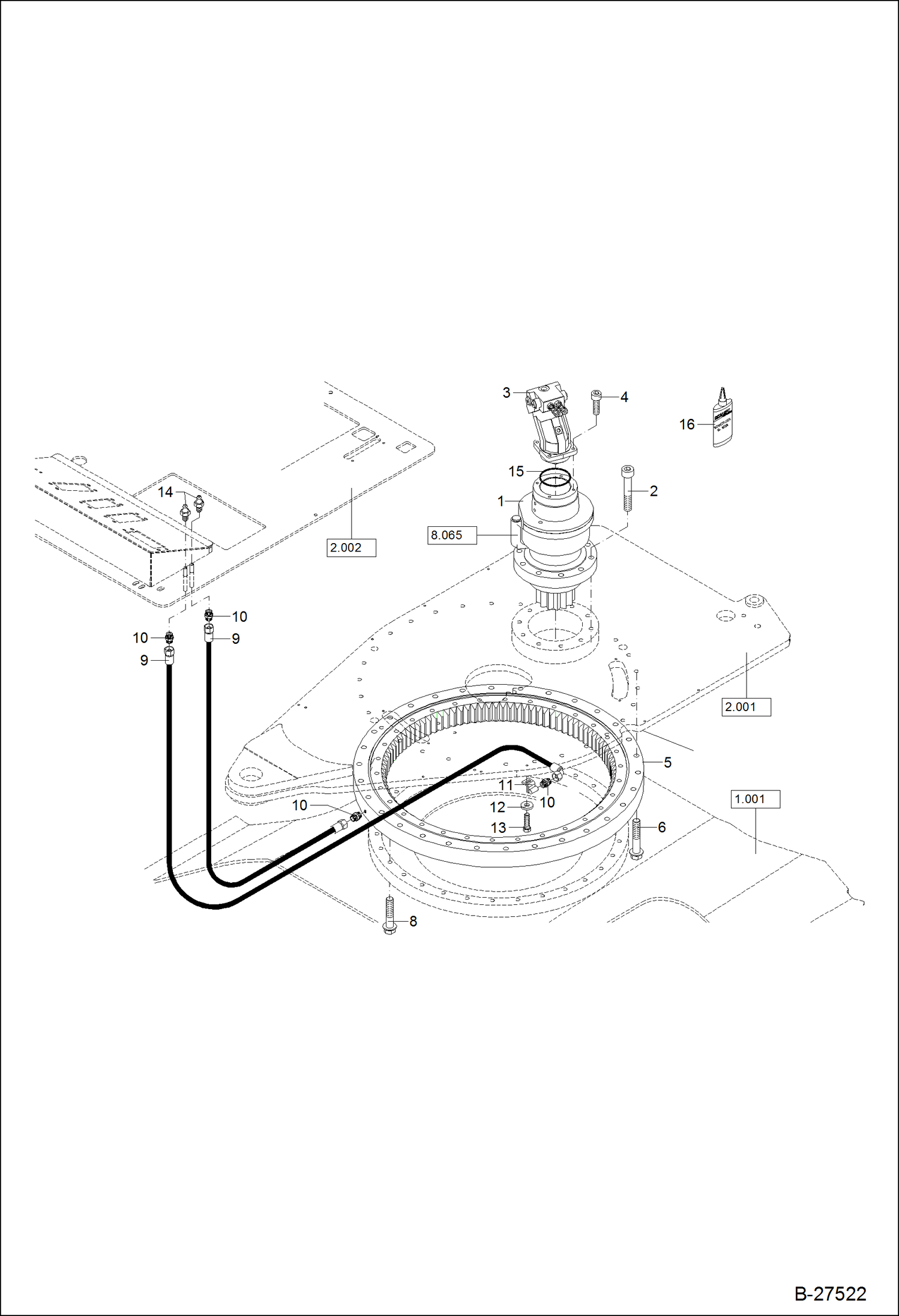 Схема запчастей Bobcat ZX125 - SLEW EQUIPMENT UNDERCARRIAGE