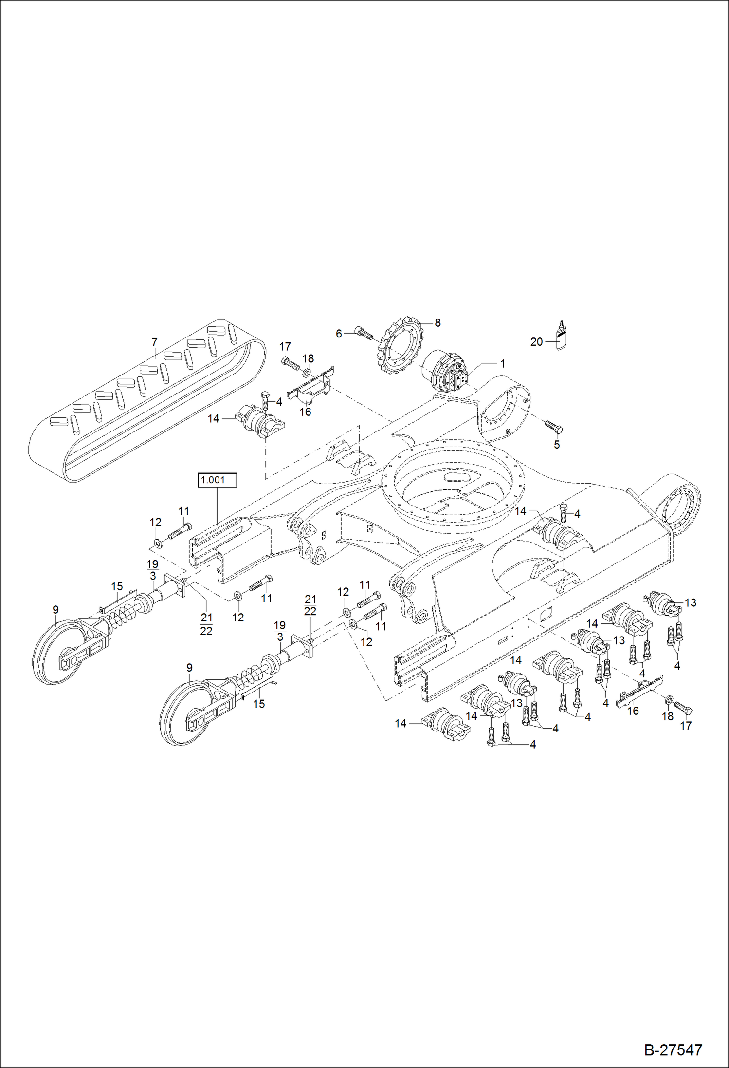 Схема запчастей Bobcat ZX125 - TRACK VERSION, RUBBER TRACK UNDERCARRIAGE