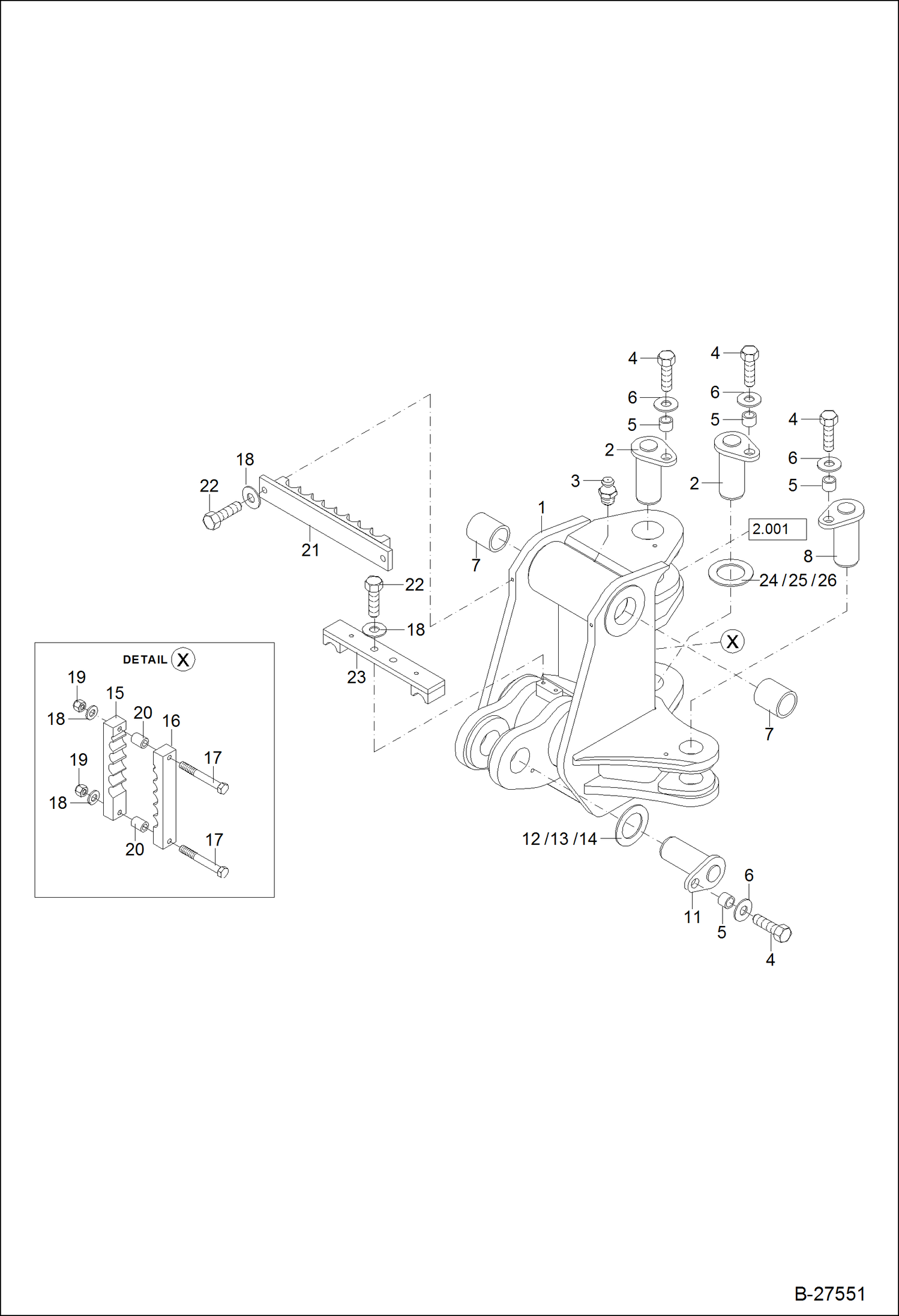 Схема запчастей Bobcat ZX125 - KING POST - ARTICULATED BOOM WORK EQUIPMENT