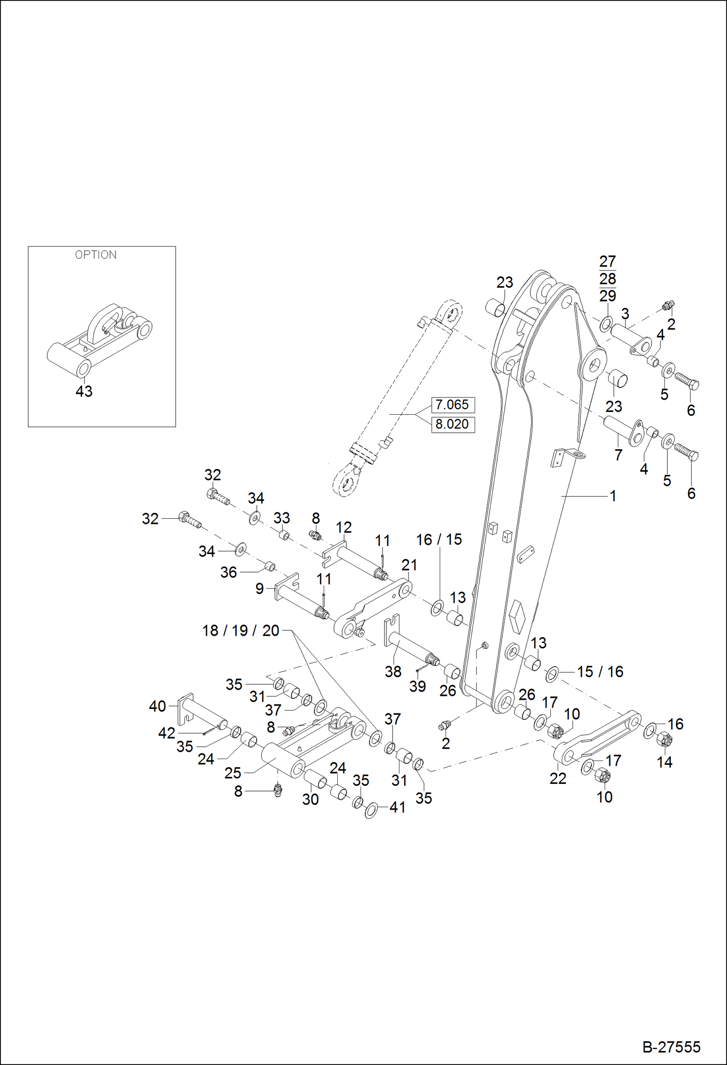 Схема запчастей Bobcat ZX125 - DIPPER STICK 1850 MM - ARTICULATED BOOM (Atlas Attachments) WORK EQUIPMENT