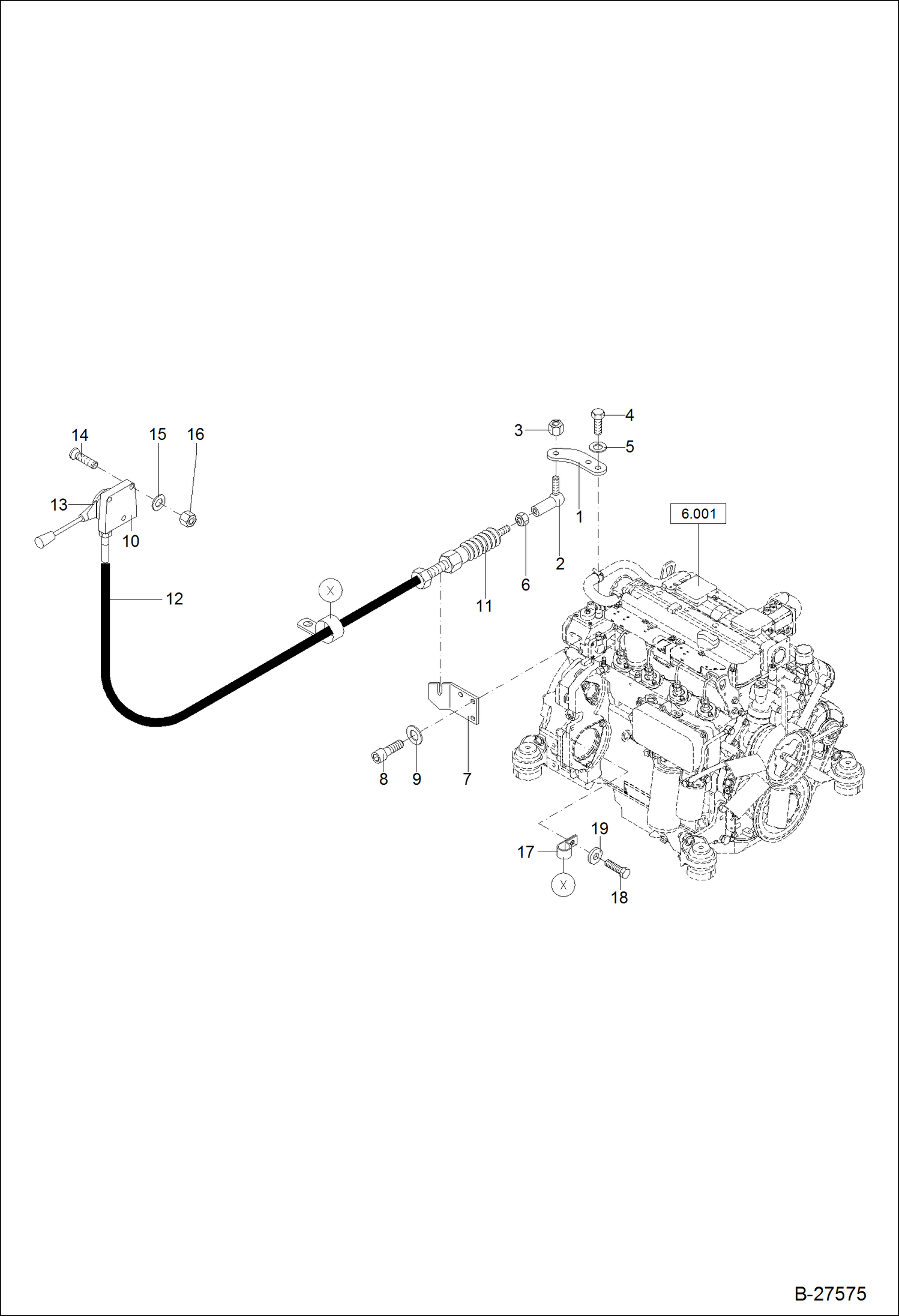 Схема запчастей Bobcat ZX125 - ACCELERATOR PEDAL POWER UNIT