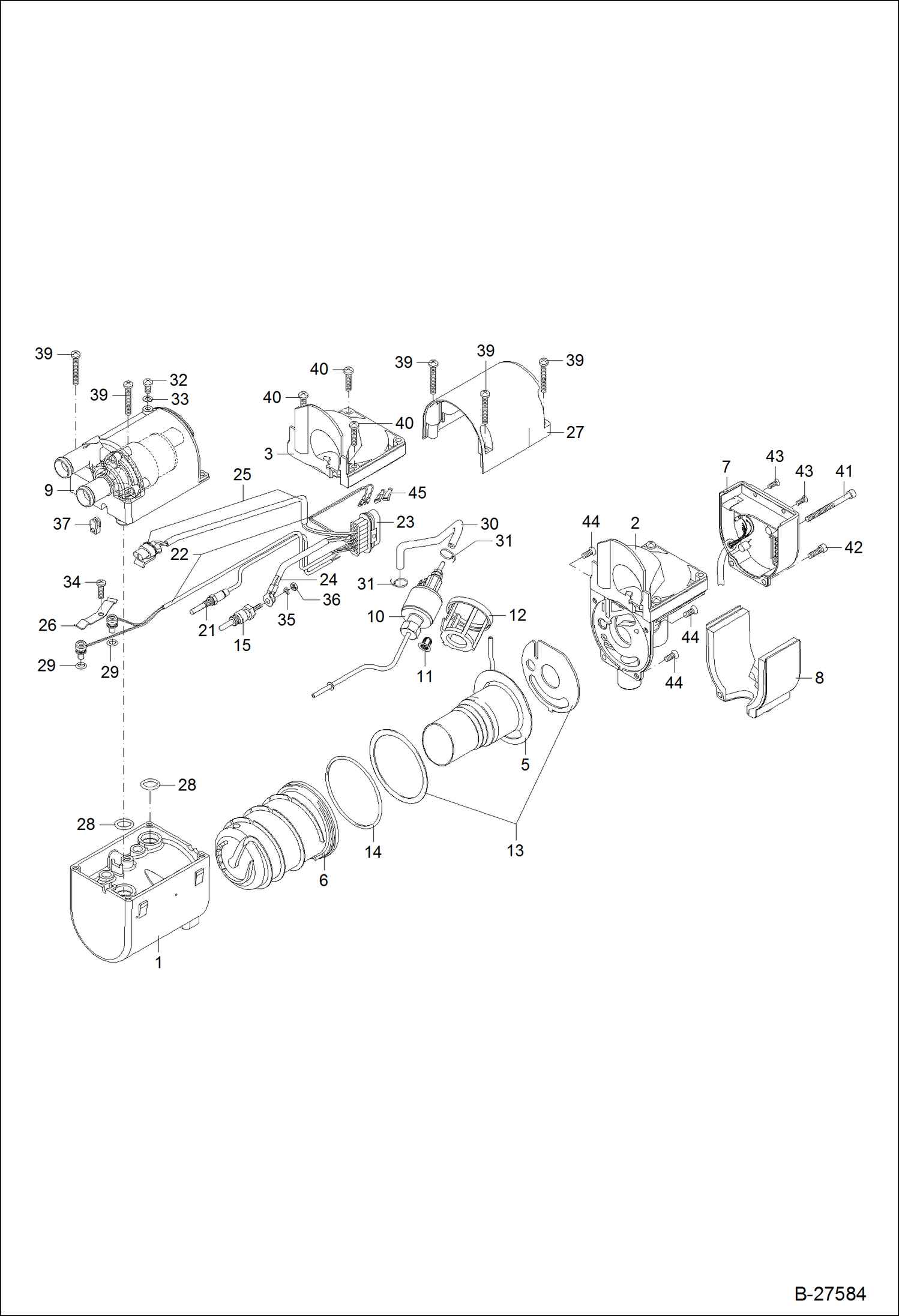 Схема запчастей Bobcat ZX125 - DIESEL OPERATED HEATING HEATER POWER UNIT