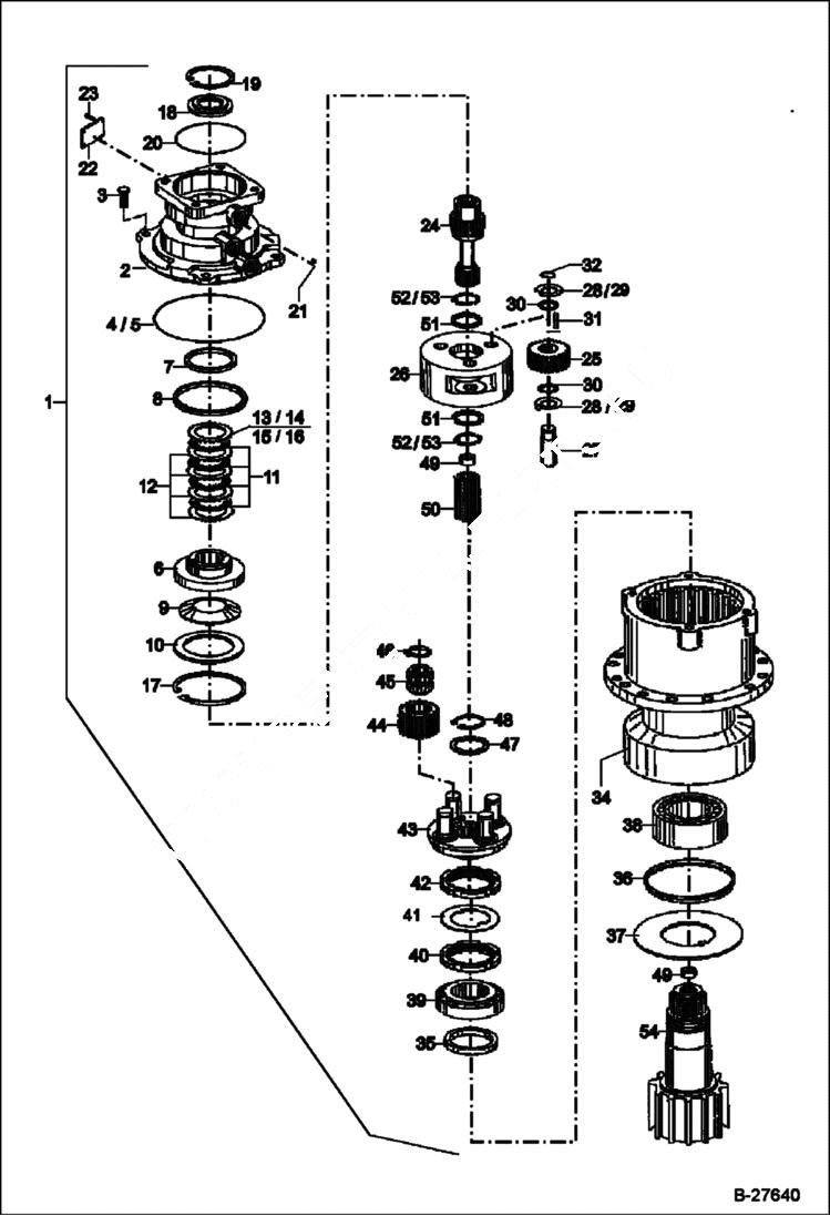 Схема запчастей Bobcat ZX125 - SLEW GEAR HYDRAULIC SYSTEM