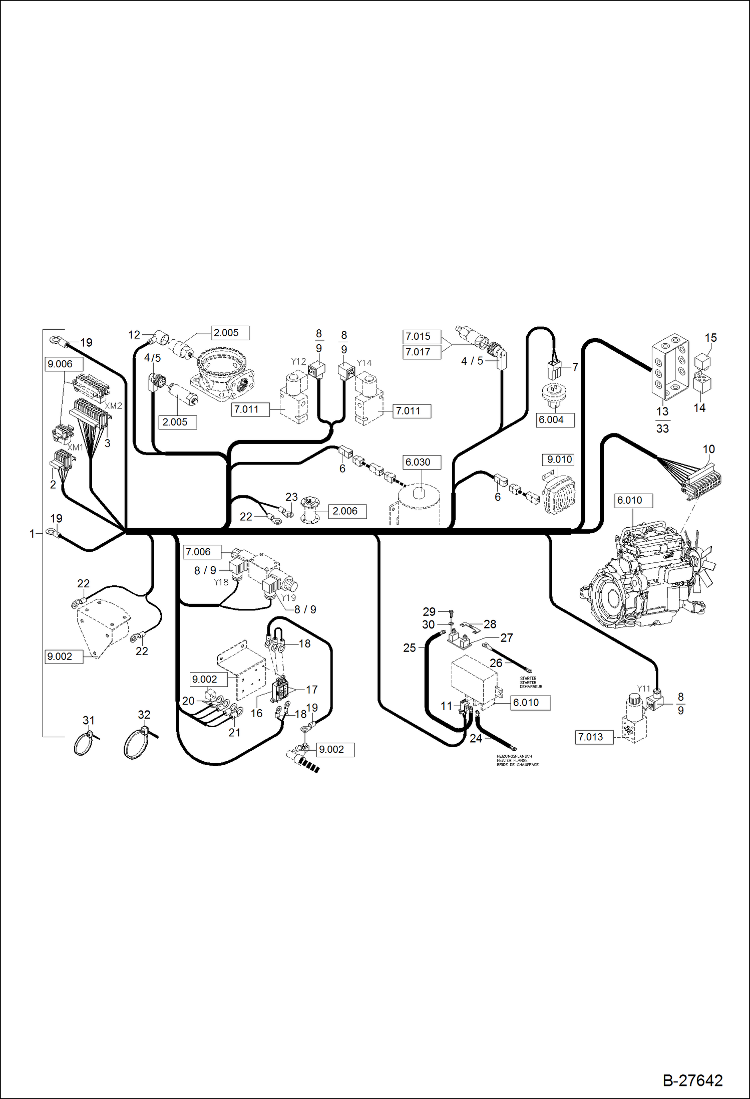 Схема запчастей Bobcat ZX125 - ELECTRIC INSTALLATION MACHINE ELECTRICAL SYSTEM