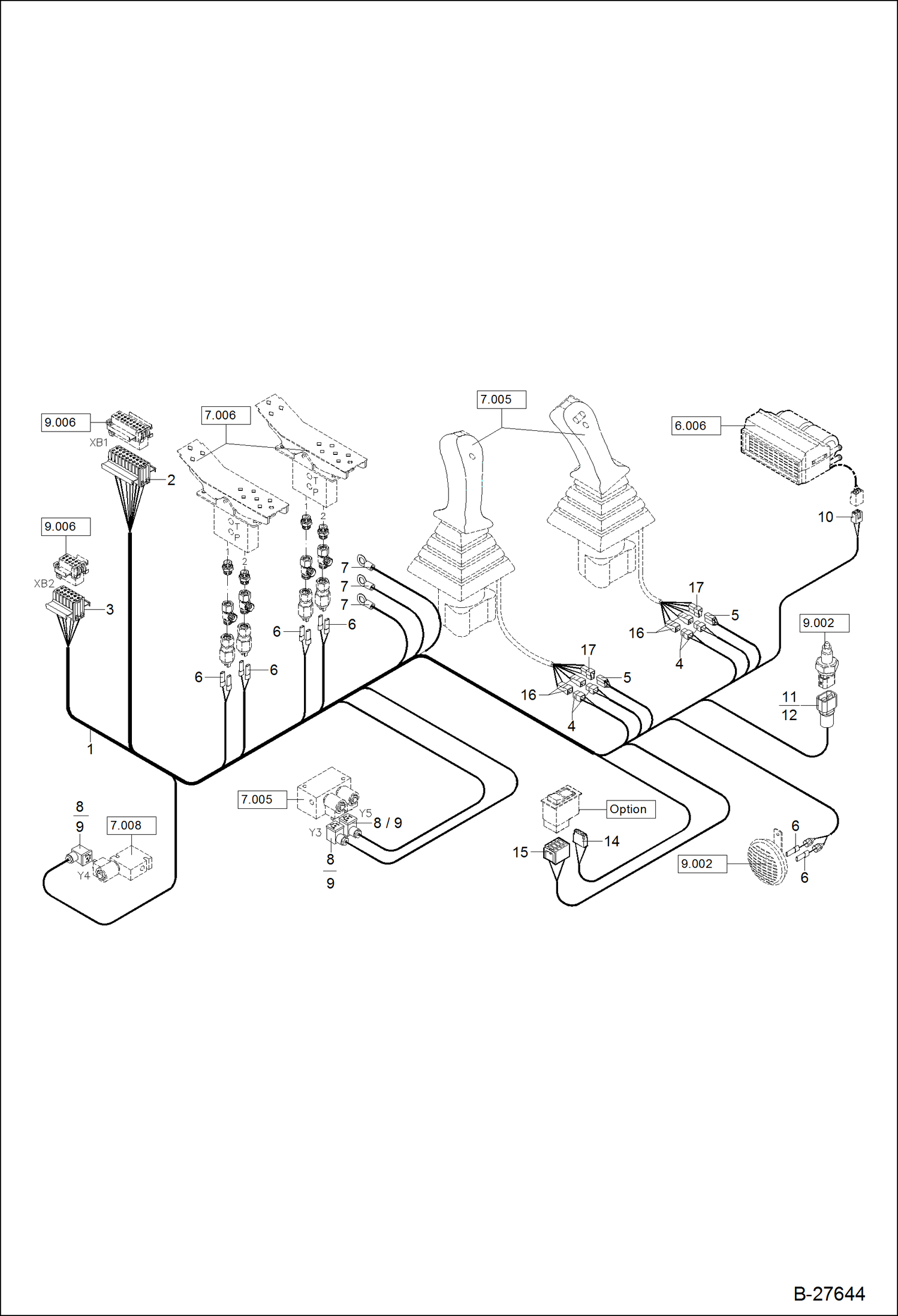 Схема запчастей Bobcat ZX125 - ELECTRIC INSTALLATION FLOOR FRAME ELECTRICAL SYSTEM