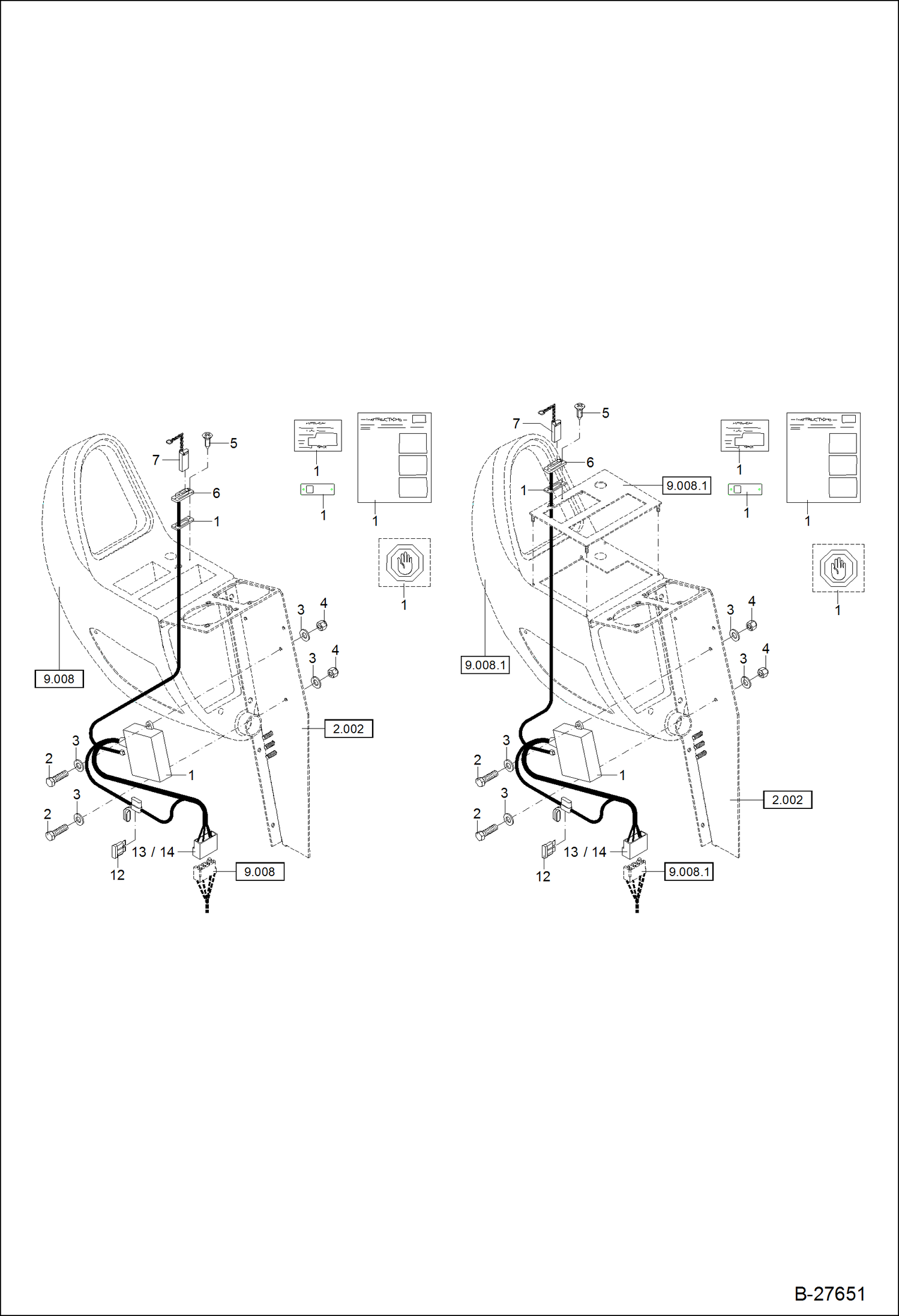 Схема запчастей Bobcat ZX125 - ELECTRIC INSTALLATION IMMOBILIZER - PREVIOUS VERSION ELECTRICAL SYSTEM