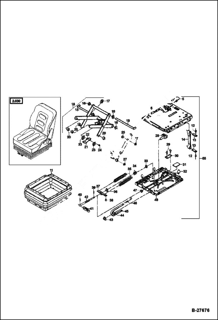 Схема запчастей Bobcat WL350 - OPERATOR SEAT - SUSPENSION MAIN FRAME