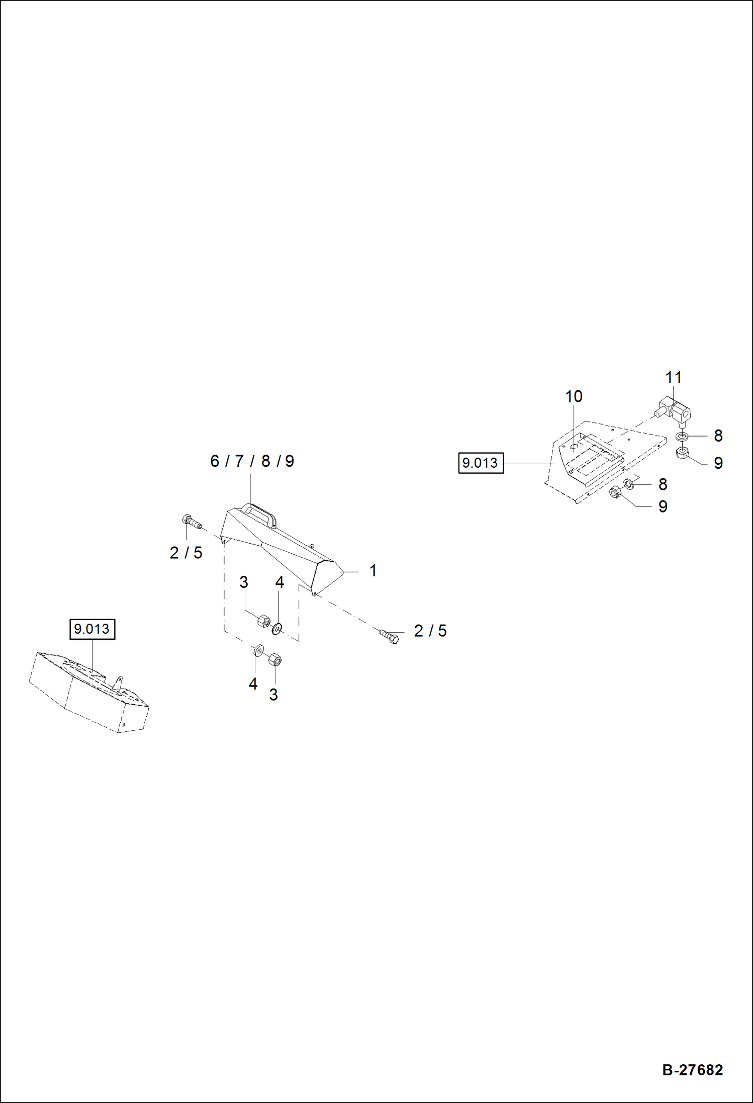 Схема запчастей Bobcat WL350 - DASH BOARD - VANDALISM PROTECTION CANOPY - VERSION MAIN FRAME