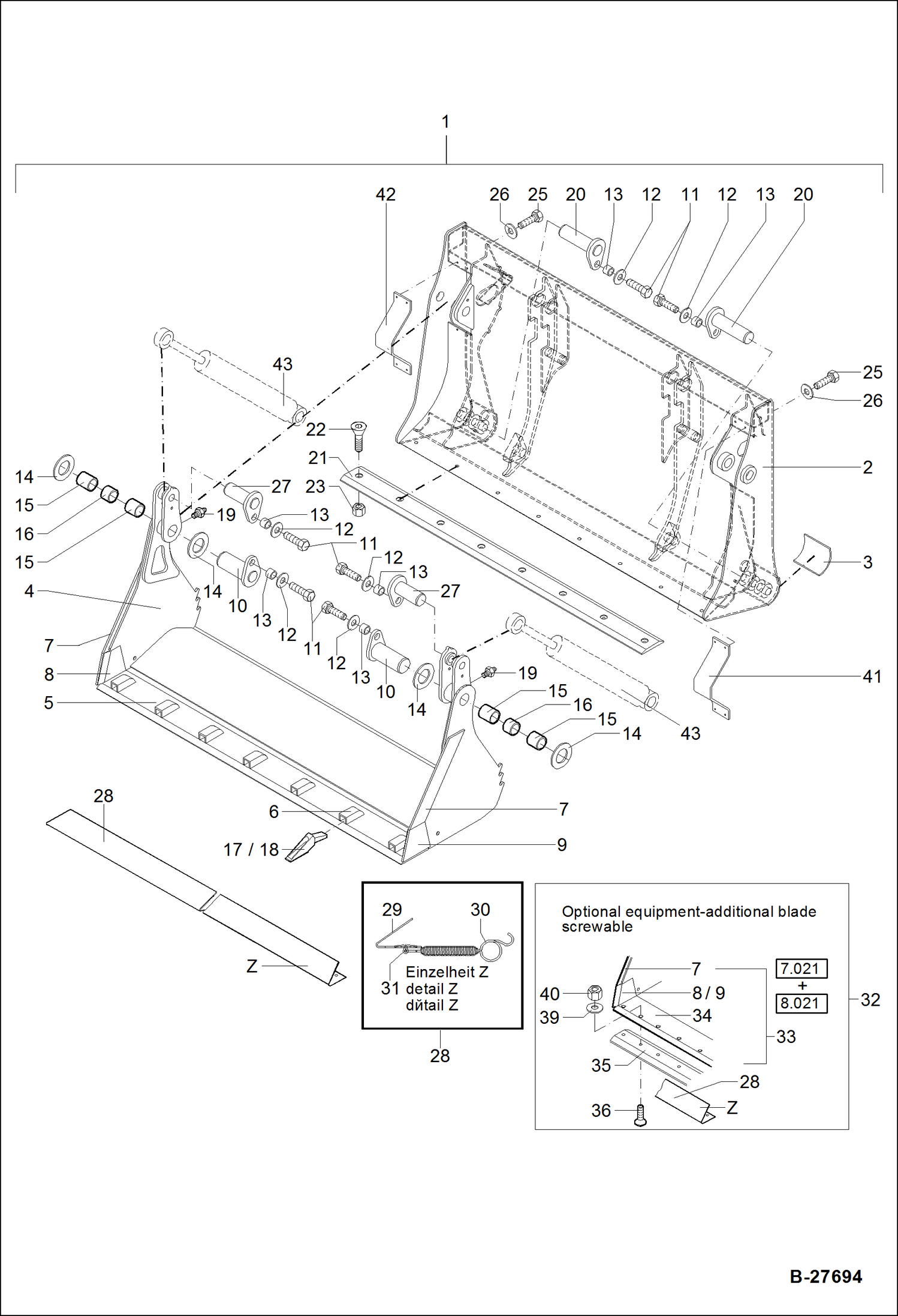 Схема запчастей Bobcat WL350 - 4 IN 1 SHOVEL ACCESSORIES & OPTIONS