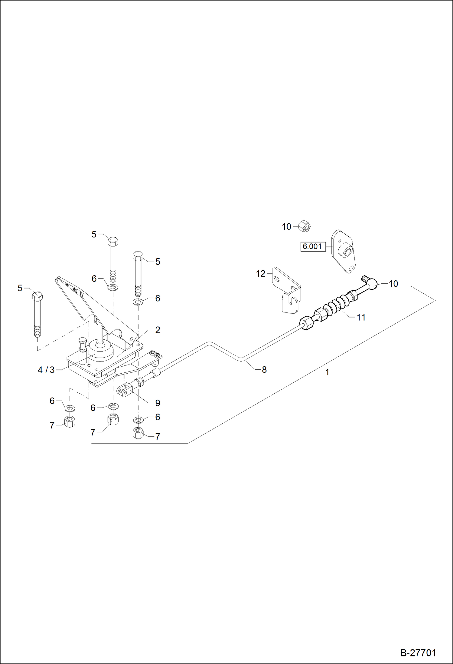 Схема запчастей Bobcat WL350 - PEDAL ACCELERATOR POWER UNIT