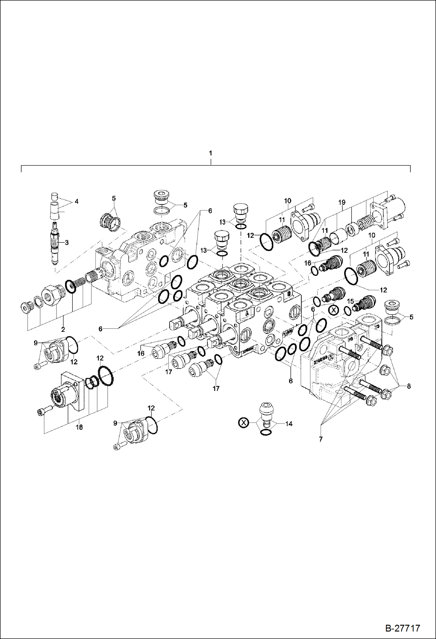 Схема запчастей Bobcat WL350 - VALVE BANK - 5520661872 S/N & Below HYDRAULIC SYSTEM