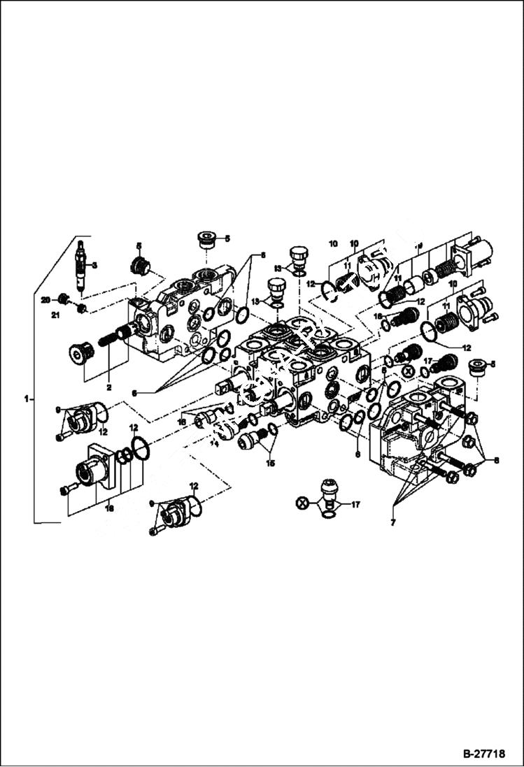 Схема запчастей Bobcat WL350 - VALVE BANK - 5520661873 S/N & Above HYDRAULIC SYSTEM