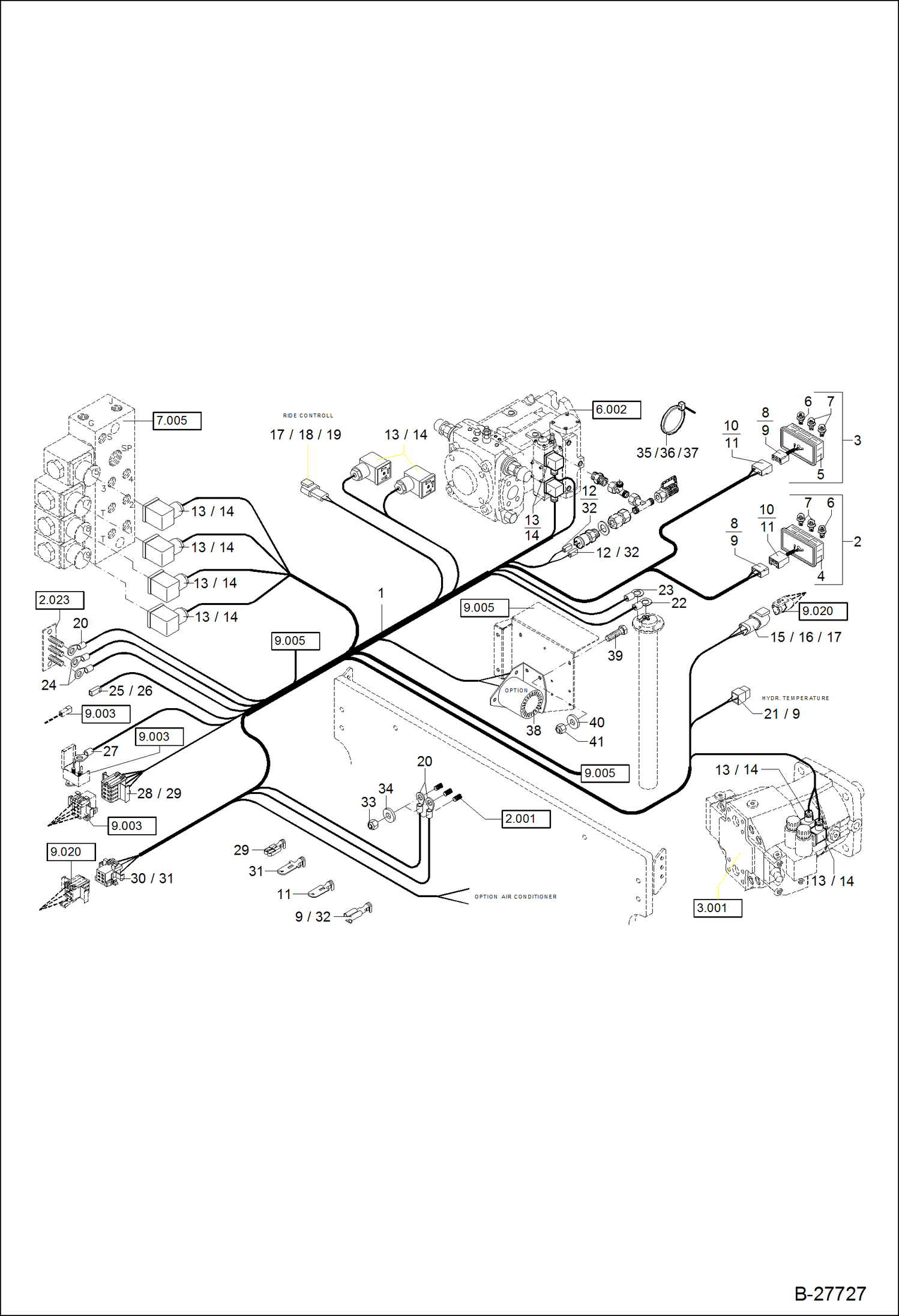 Схема запчастей Bobcat WL350 - ELECTRIC INSTALLATION - REAR CHASSIS ELECTRICAL SYSTEM