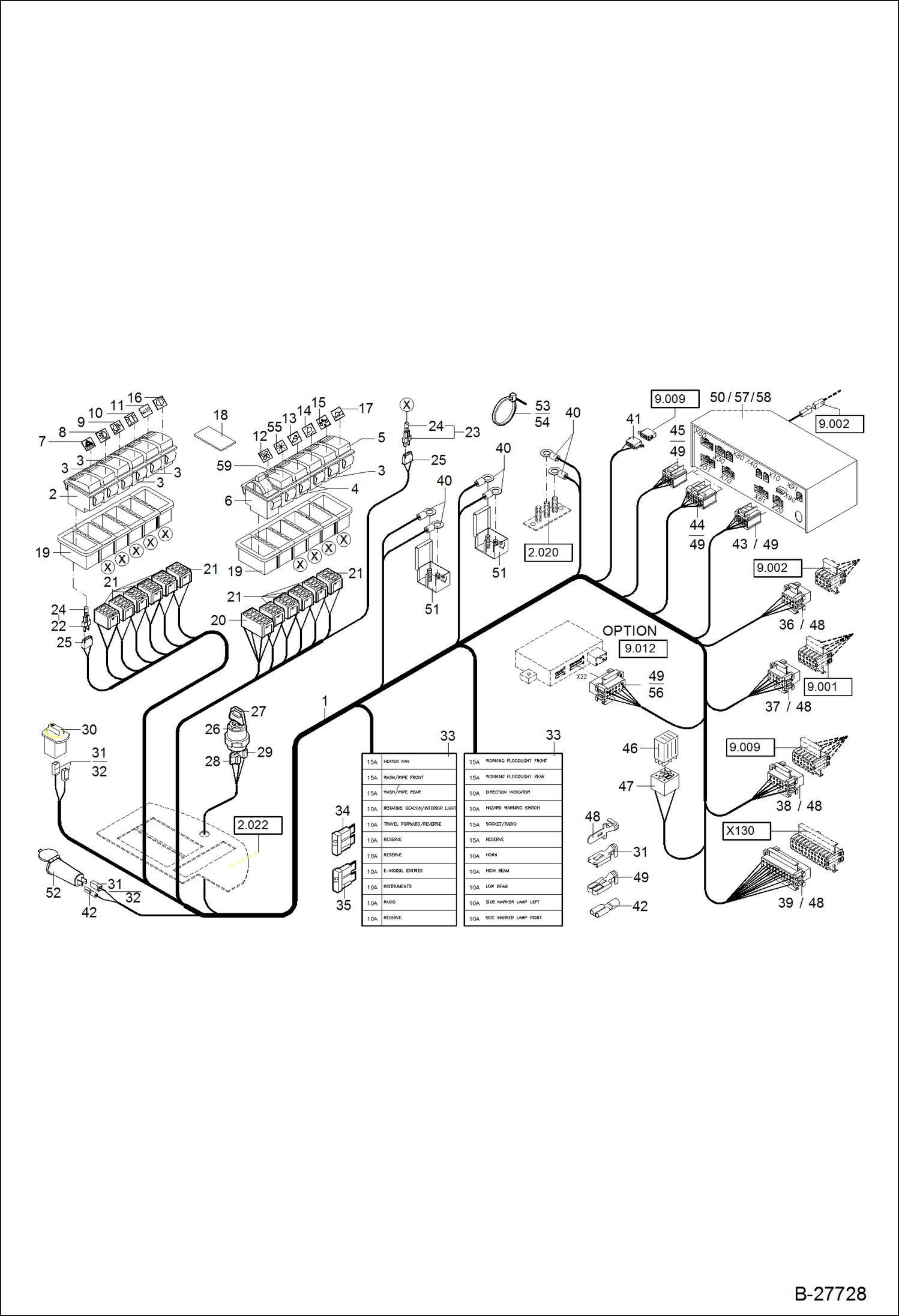 Схема запчастей Bobcat WL350 - ELECTRIC INSTALLATION - THIMBLE S/N & Below ELECTRICAL SYSTEM