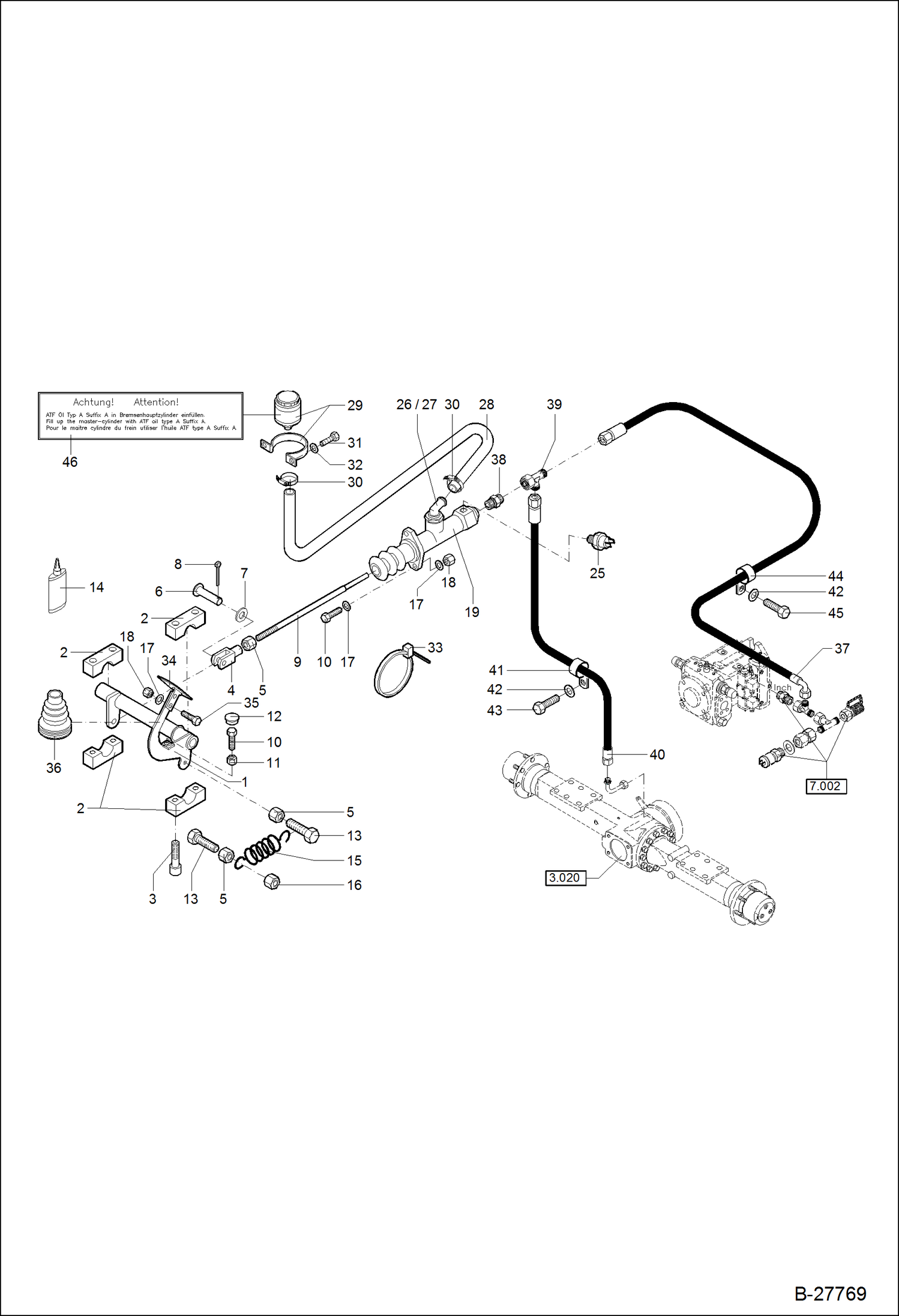 Схема запчастей Bobcat WL440 - SERVICE BRAKE - 36 KM/H FAST TRAVEL VERSION DRIVE TRAIN