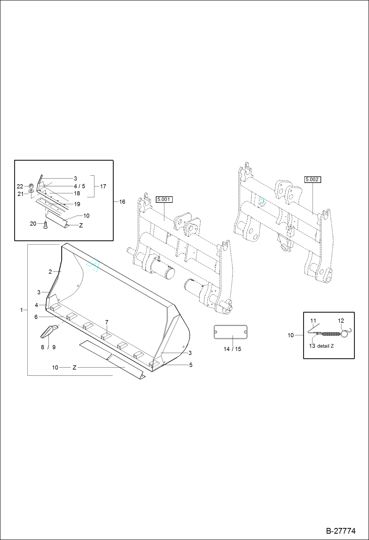 Схема запчастей Bobcat WL440 - LOADING SHOVEL - 1950MM 0,80CBM ACCESSORIES & OPTIONS