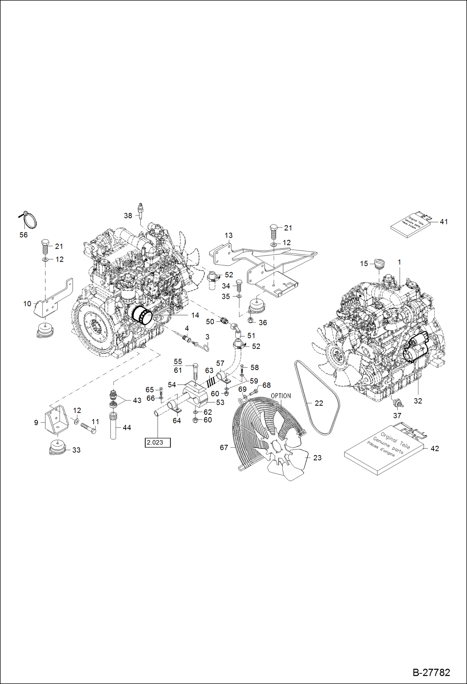 Схема запчастей Bobcat WL440 - ENGINE ASSEMBLY POWER UNIT