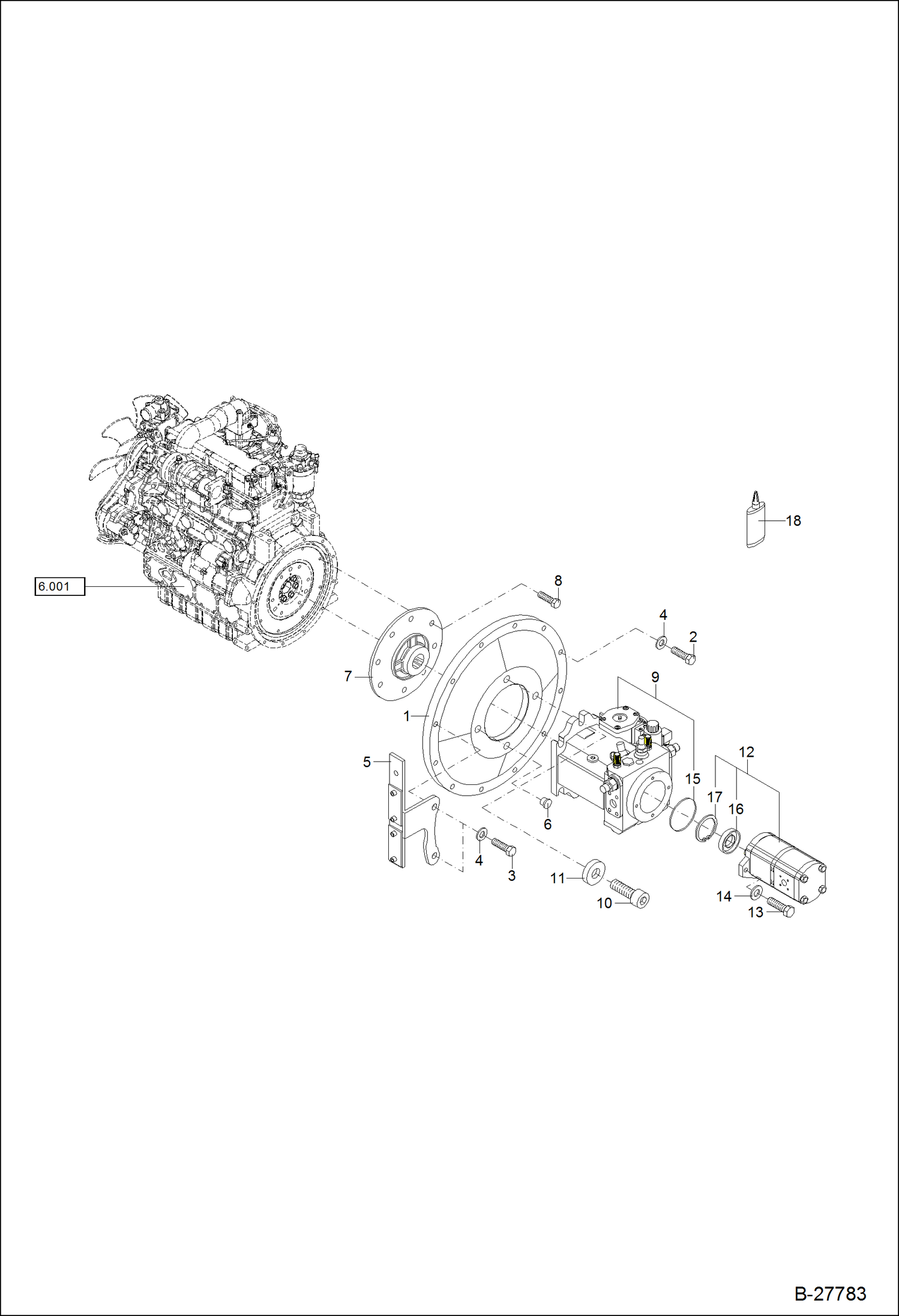 Схема запчастей Bobcat WL440 - PUMPS MOUNTING POWER UNIT