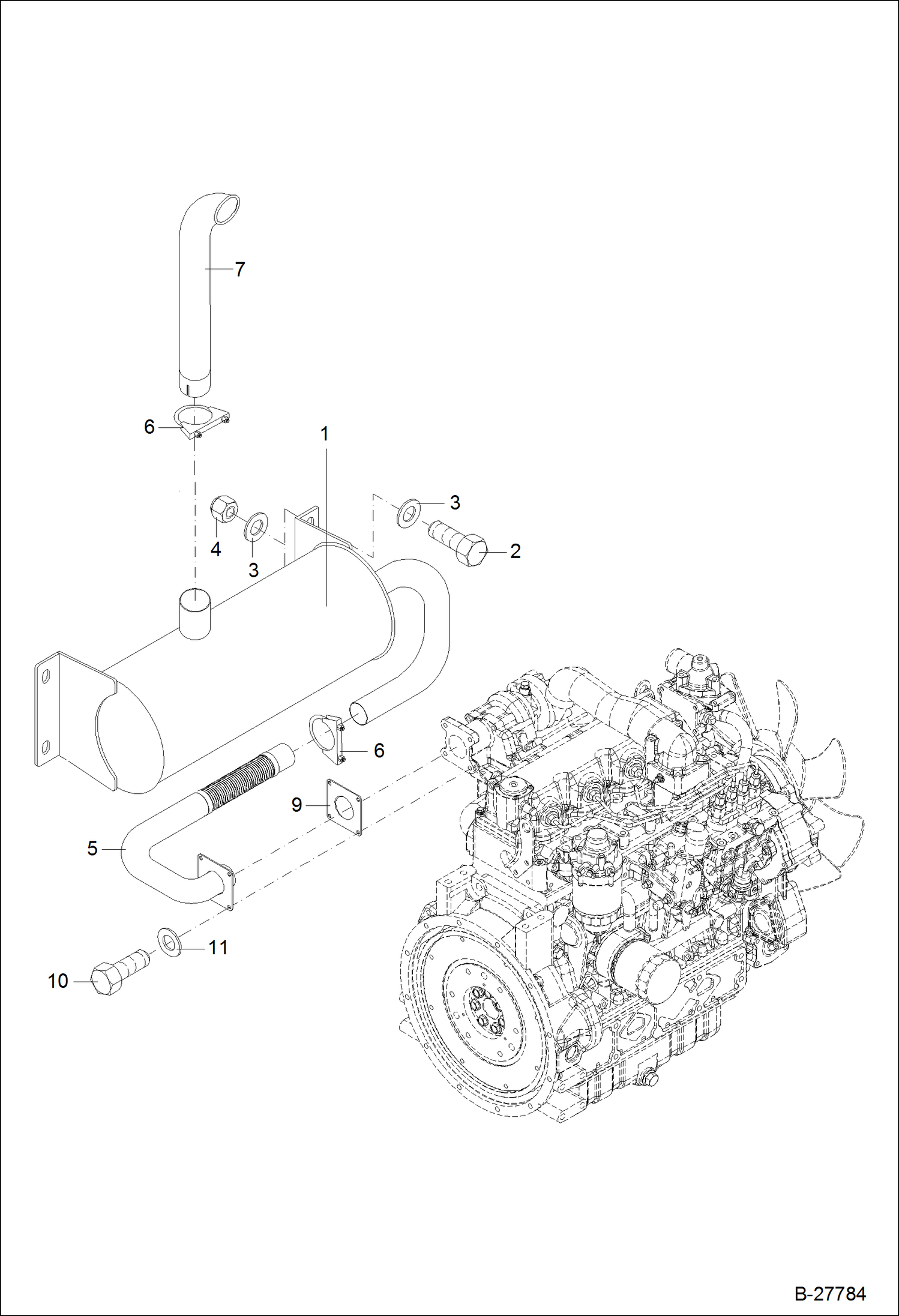 Схема запчастей Bobcat WL440 - EXHAUST POWER UNIT