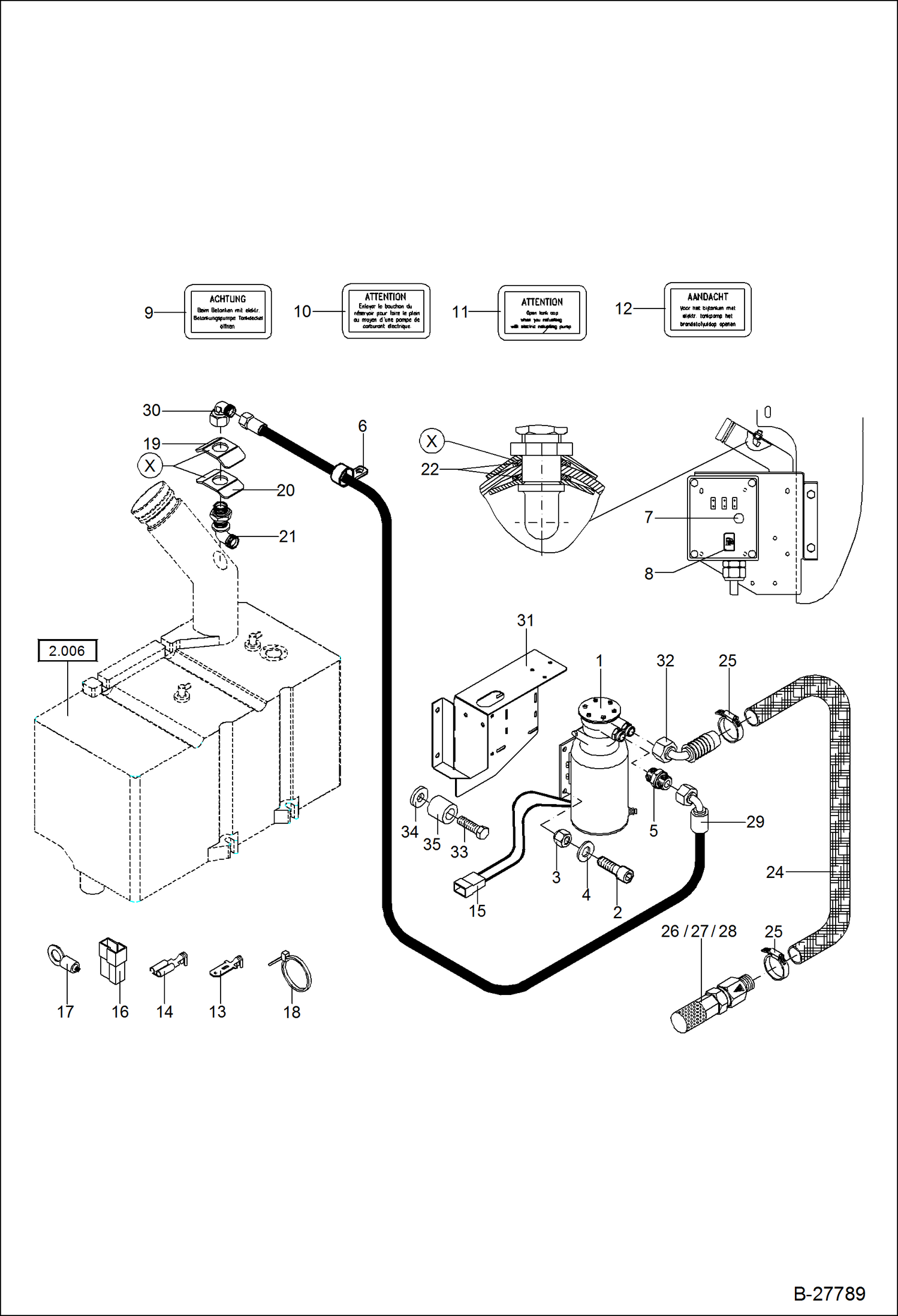 Схема запчастей Bobcat WL440 - REFILLING PUMP POWER UNIT