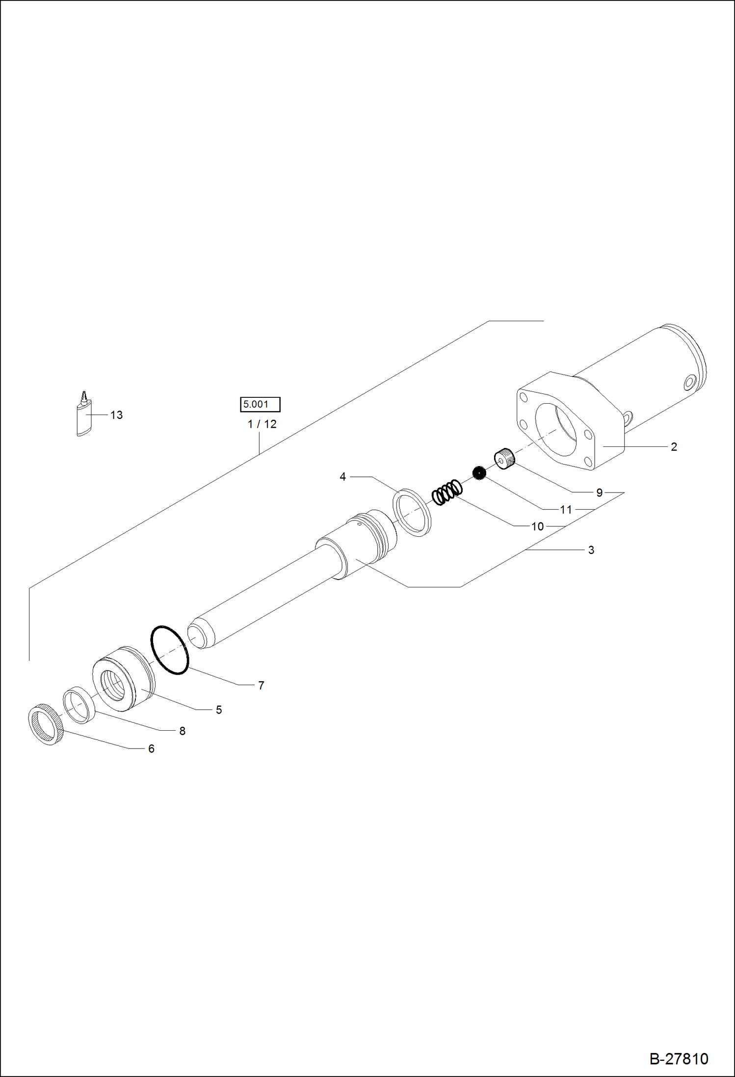 Схема запчастей Bobcat WL440 - HYDRAULIC CYLINDER - QUICK MOUNT HITCH Z 63/50 HYDRAULIC SYSTEM