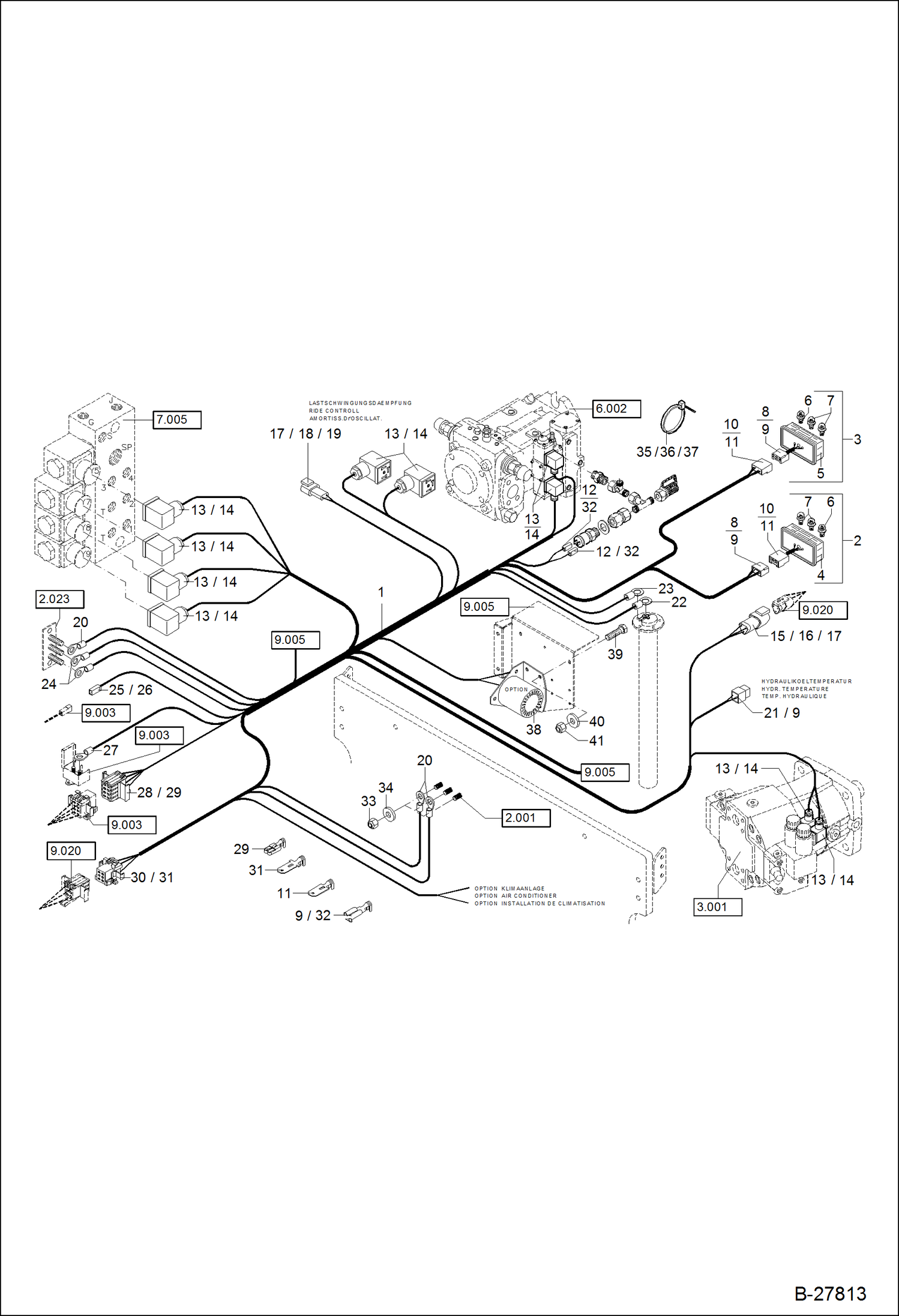 Схема запчастей Bobcat WL440 - ELECTRIC INSTALLATION - REAR CHASSIS ELECTRICAL SYSTEM