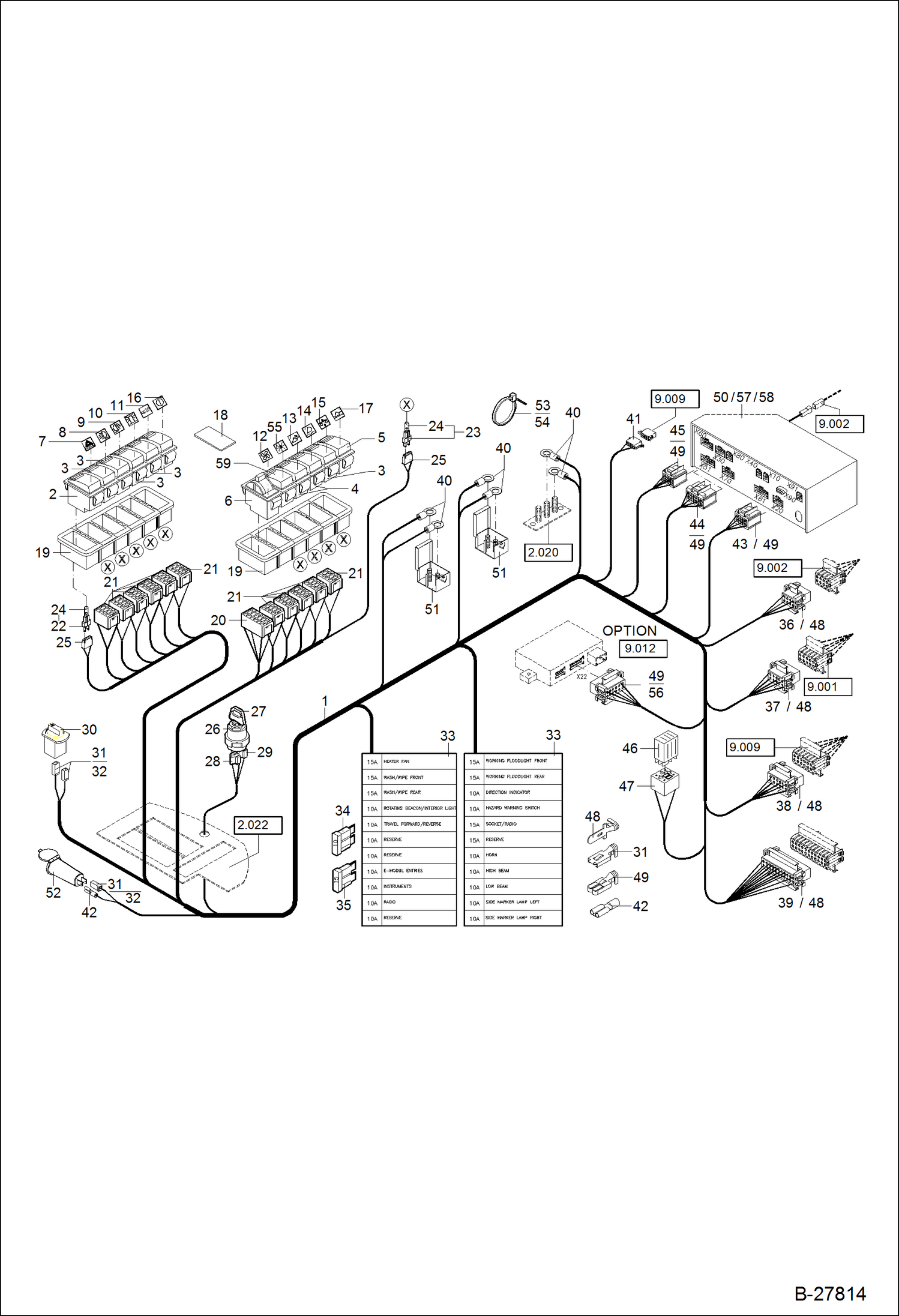 Схема запчастей Bobcat WL440 - ELECTRIC INSTALLATION - THIMBLE S/N & Below ELECTRICAL SYSTEM