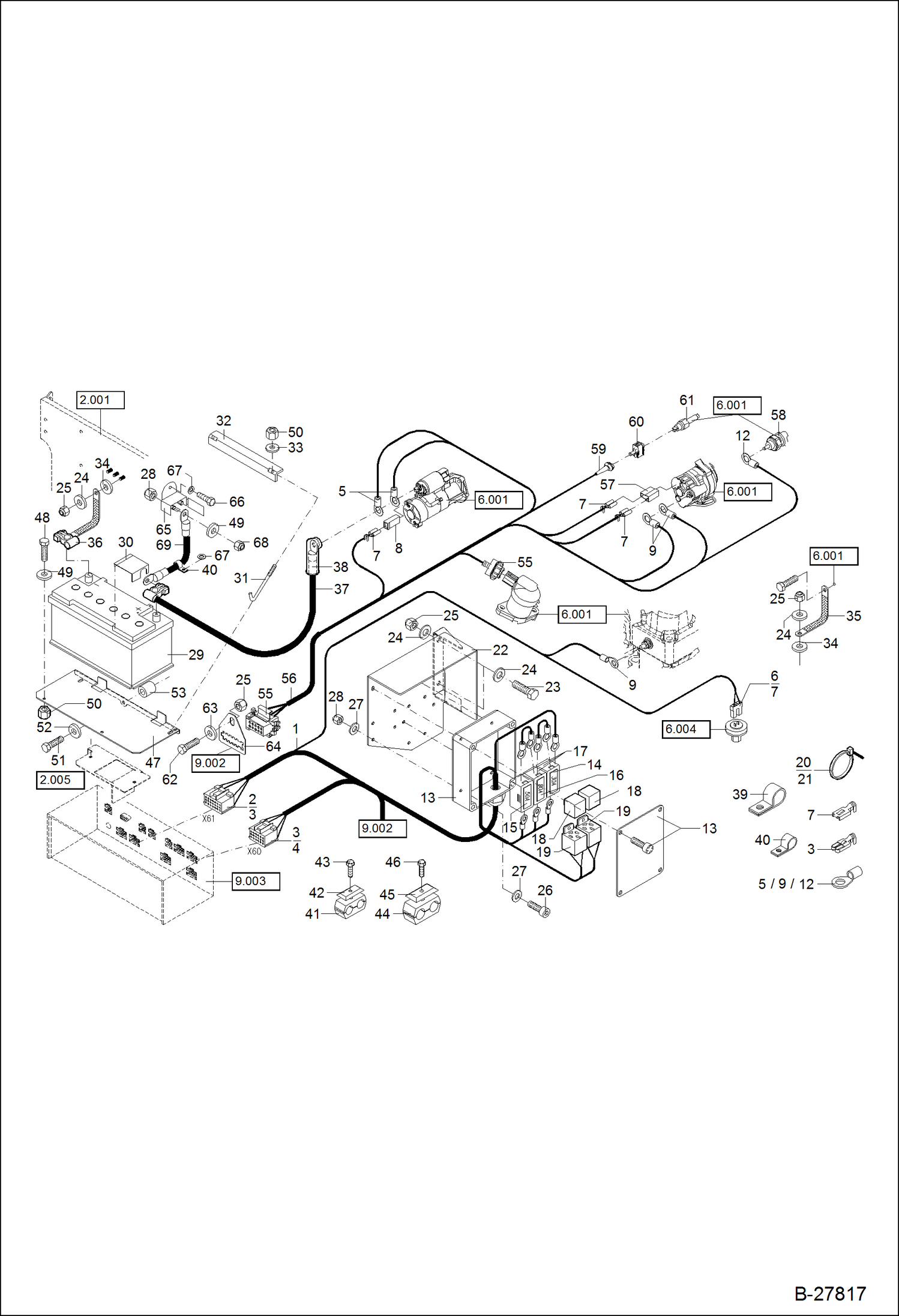 Схема запчастей Bobcat WL440 - ELECTRIC INSTALLATION - ENGINE AND BATTERY ELECTRICAL SYSTEM