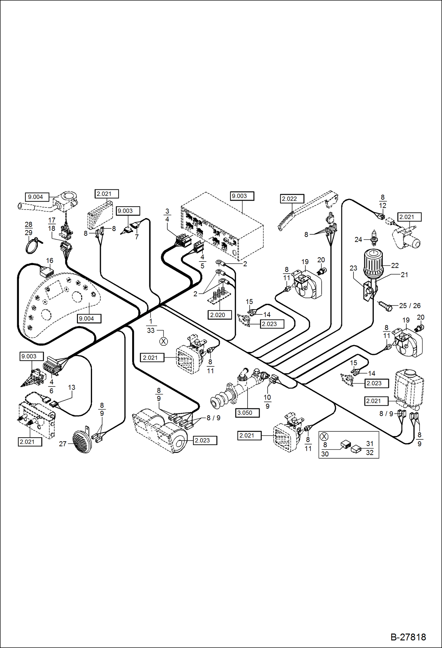 Схема запчастей Bobcat WL440 - ELECTRIC INSTALLATION - OPERATOR CAB S/N & Below ELECTRICAL SYSTEM