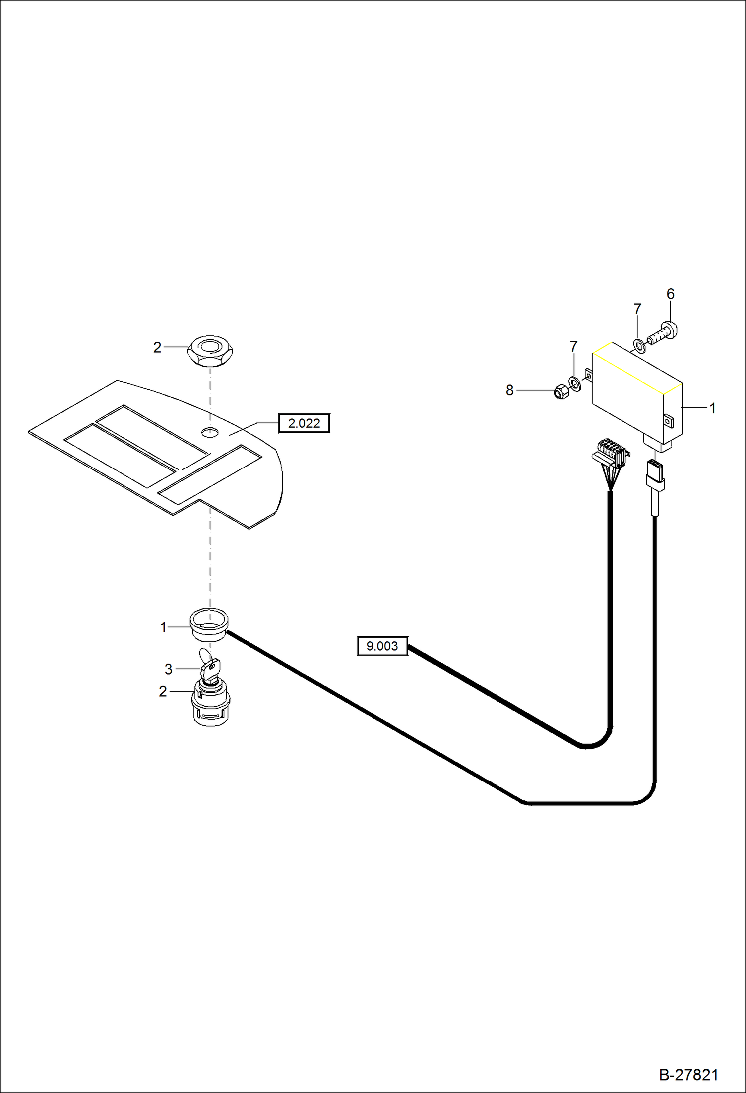 Схема запчастей Bobcat WL440 - ELECTRIC INSTALLATION - IMMOBILIZER ELECTRICAL SYSTEM