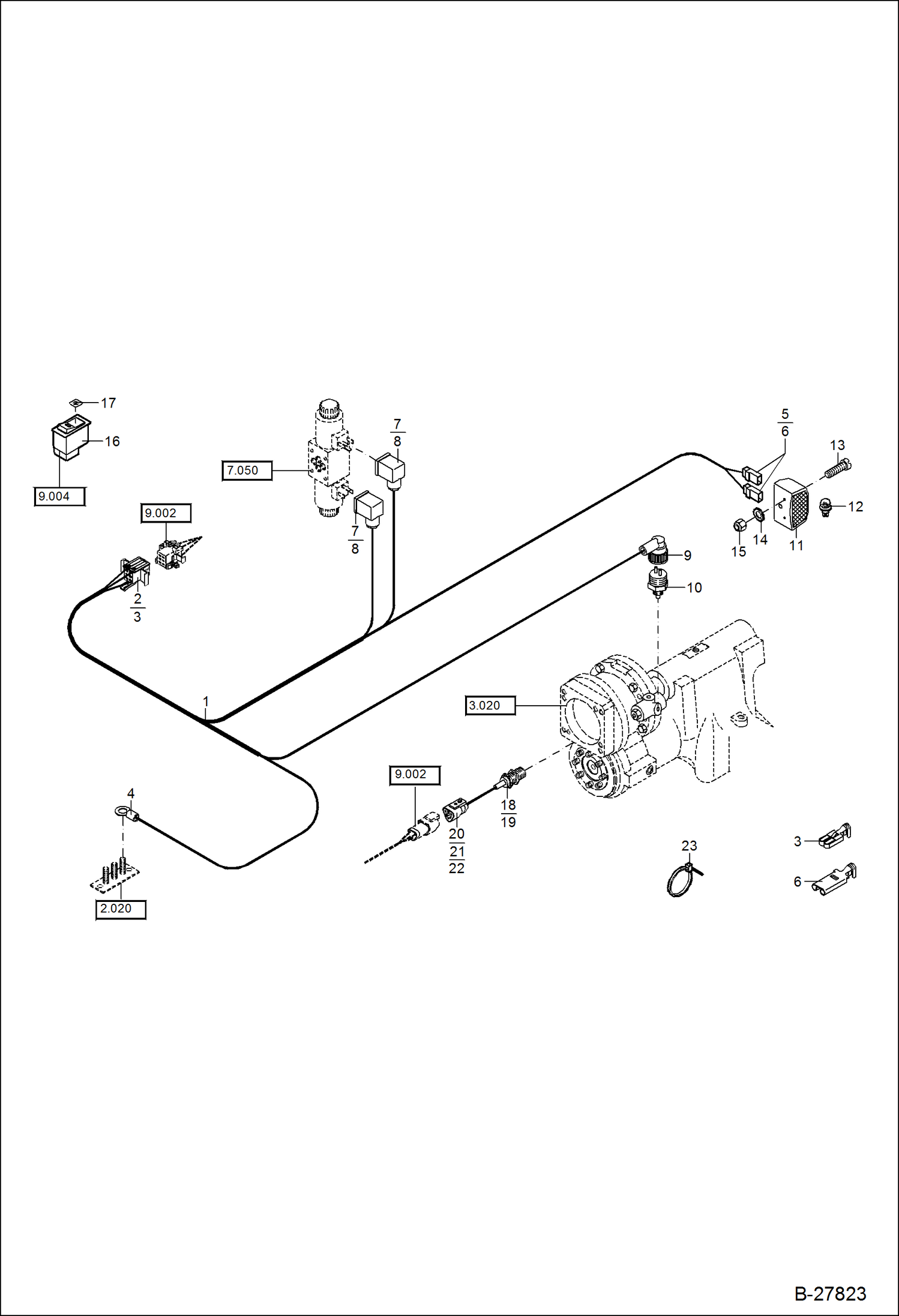 Схема запчастей Bobcat WL440 - ELECTRIC INSTALLATION - 2-STAGE GEARBOX ELECTRICAL SYSTEM