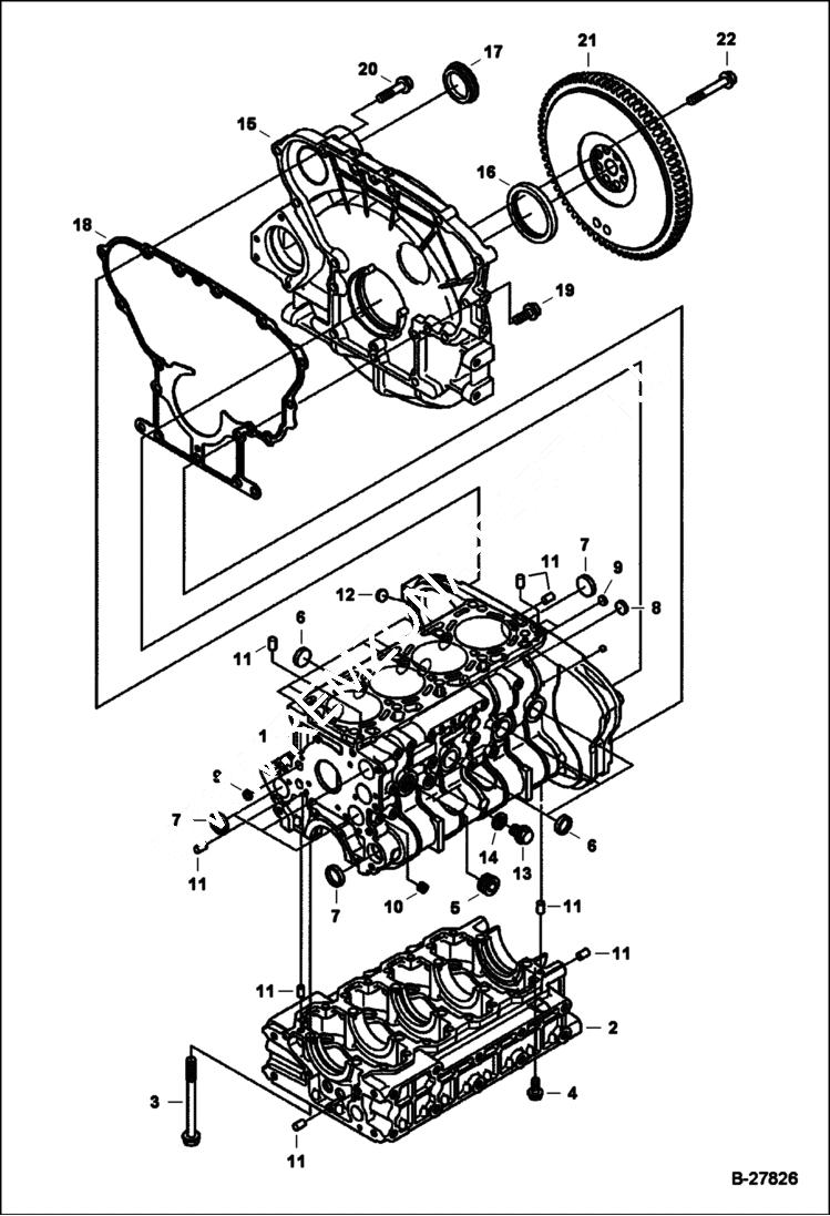 Схема запчастей Bobcat T-Series - CRANKCASE POWER UNIT