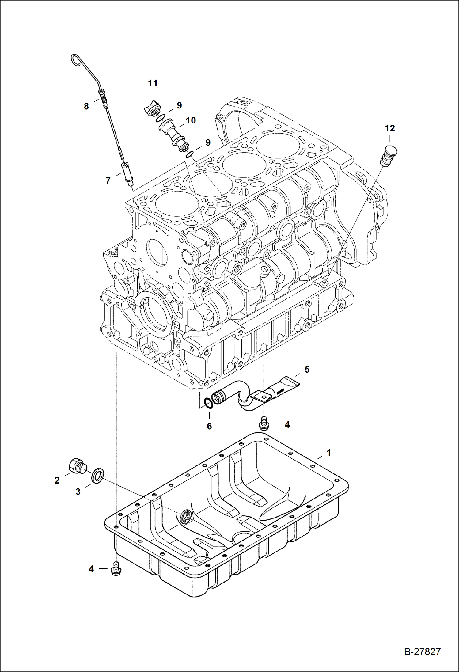 Схема запчастей Bobcat S-Series - OIL PAN POWER UNIT