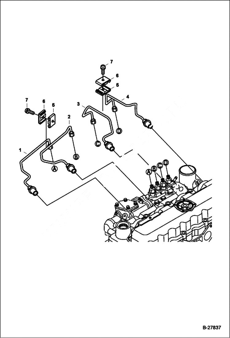 Схема запчастей Bobcat T-Series - INJECTION PIPE POWER UNIT