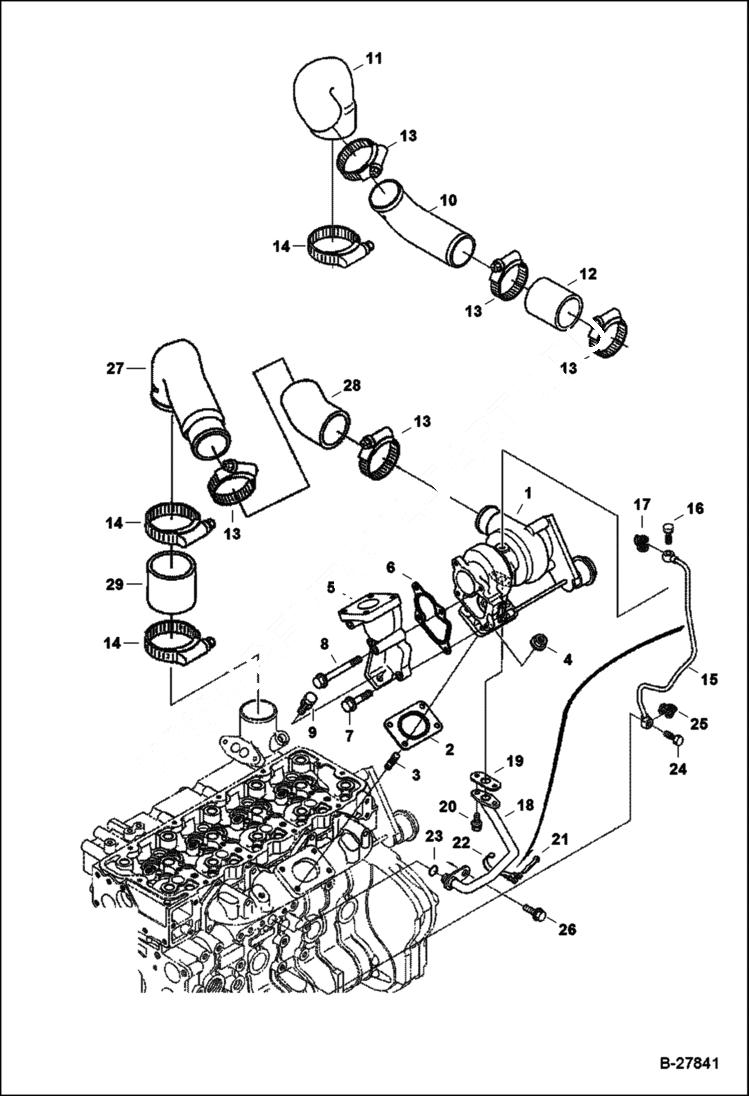 Схема запчастей Bobcat T-Series - TURBOCHARGER POWER UNIT