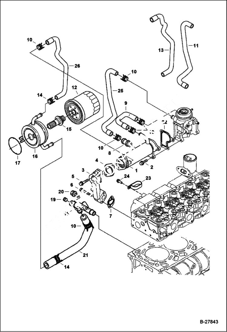 Схема запчастей Bobcat S-Series - EGR COOLER POWER UNIT