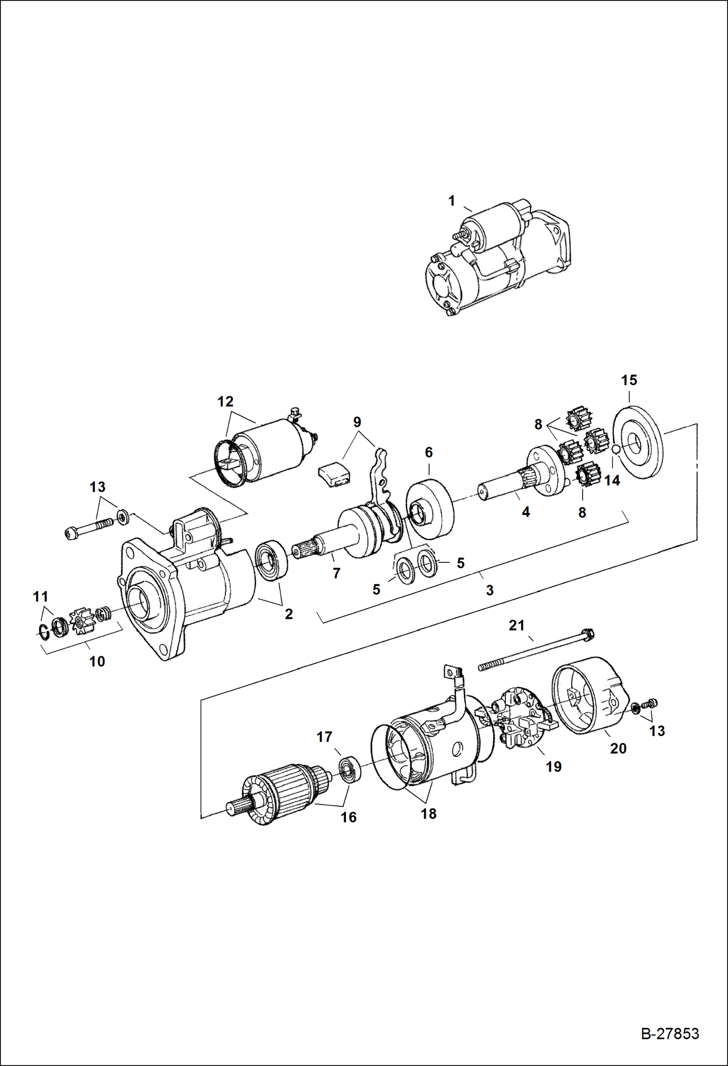 Схема запчастей Bobcat WL440 - STARTER (Kubota) POWER UNIT