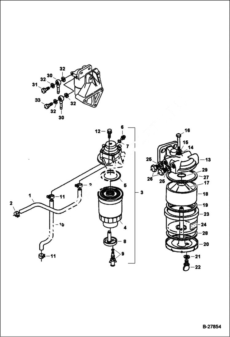 Схема запчастей Bobcat WL440 - FUEL FILTERS (Kubota) POWER UNIT