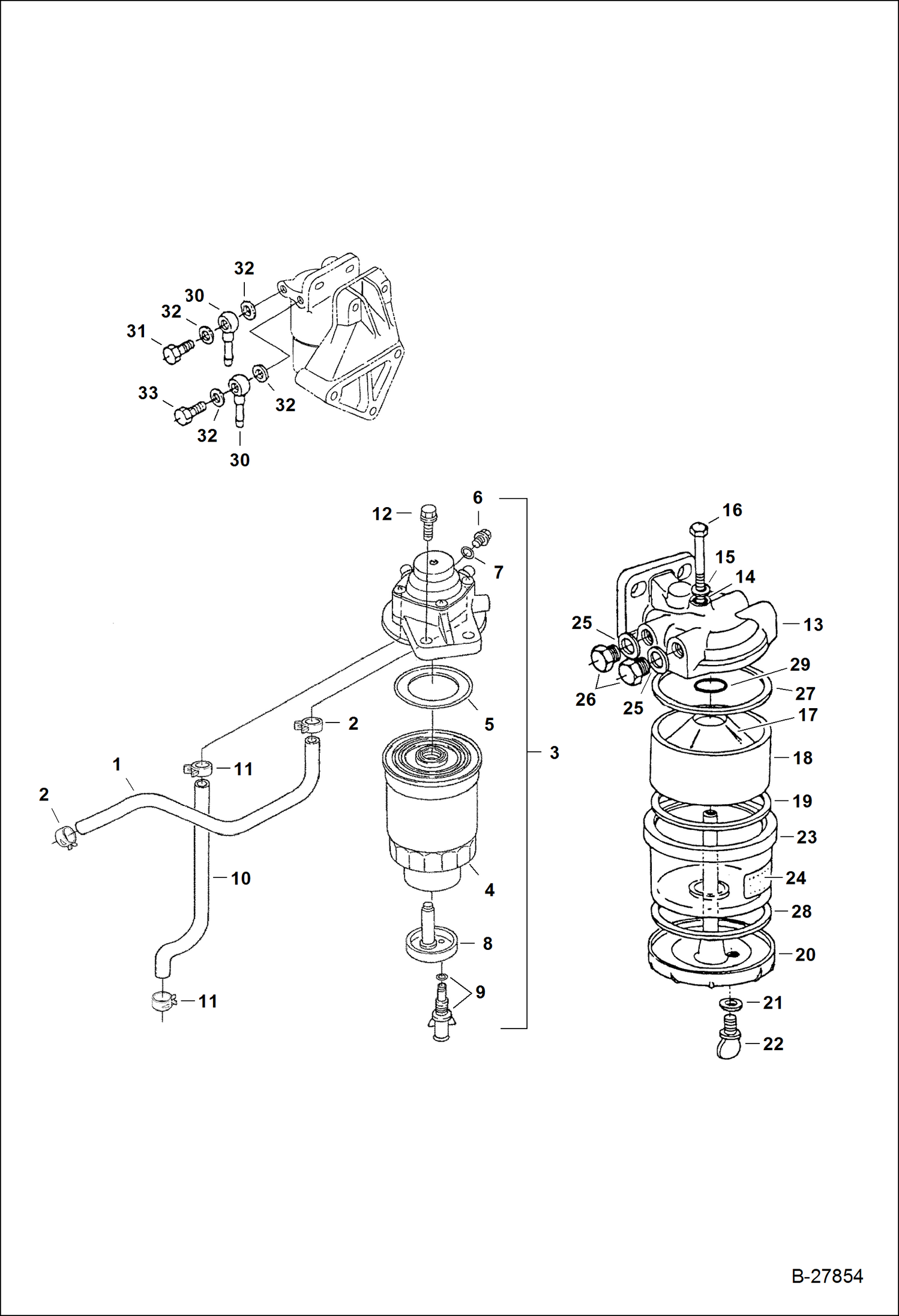 Схема запчастей Bobcat WL350 - FUEL FILTERS (Kubota) POWER UNIT