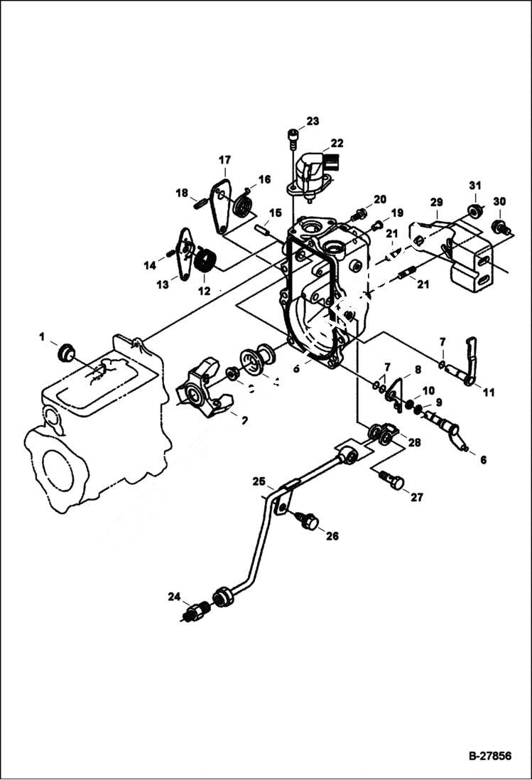 Схема запчастей Bobcat WL440 - GOVERNOR (Kubota) POWER UNIT