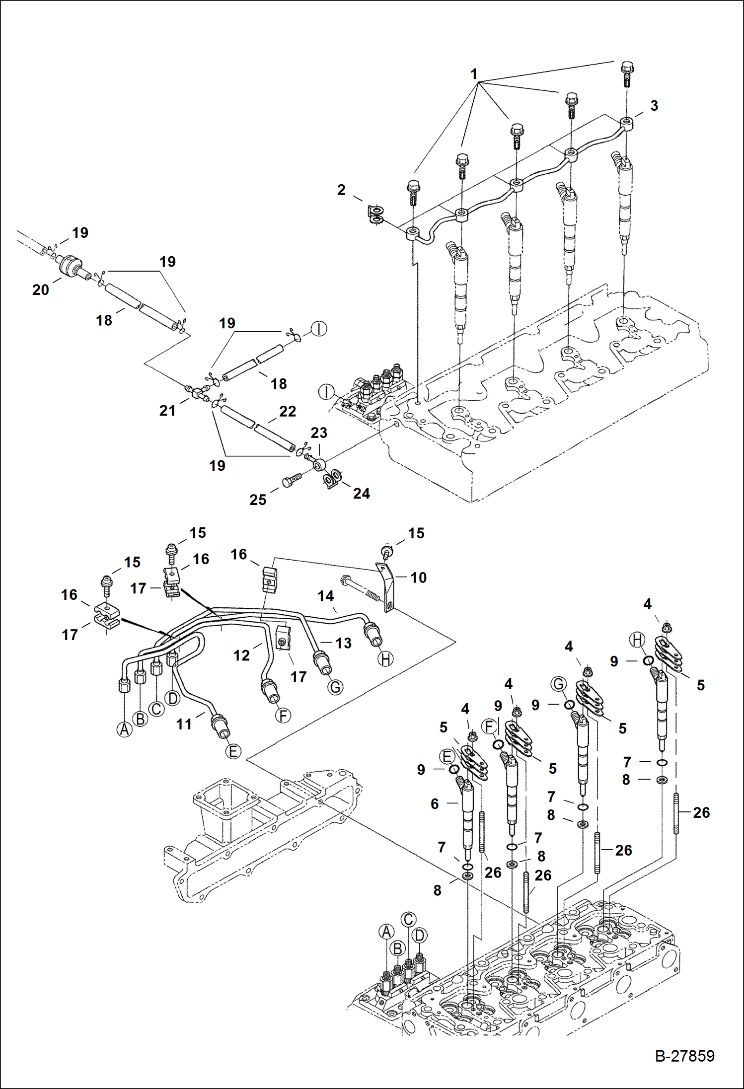 Схема запчастей Bobcat WL350 - NOZZLE HOLDER AND GLOW PLUG (Kubota) POWER UNIT