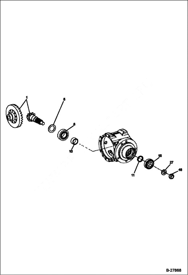 Схема запчастей Bobcat WL350 - REAR AXLE (Center Housing) (Replacement Axle - 5904661671) DRIVE TRAIN