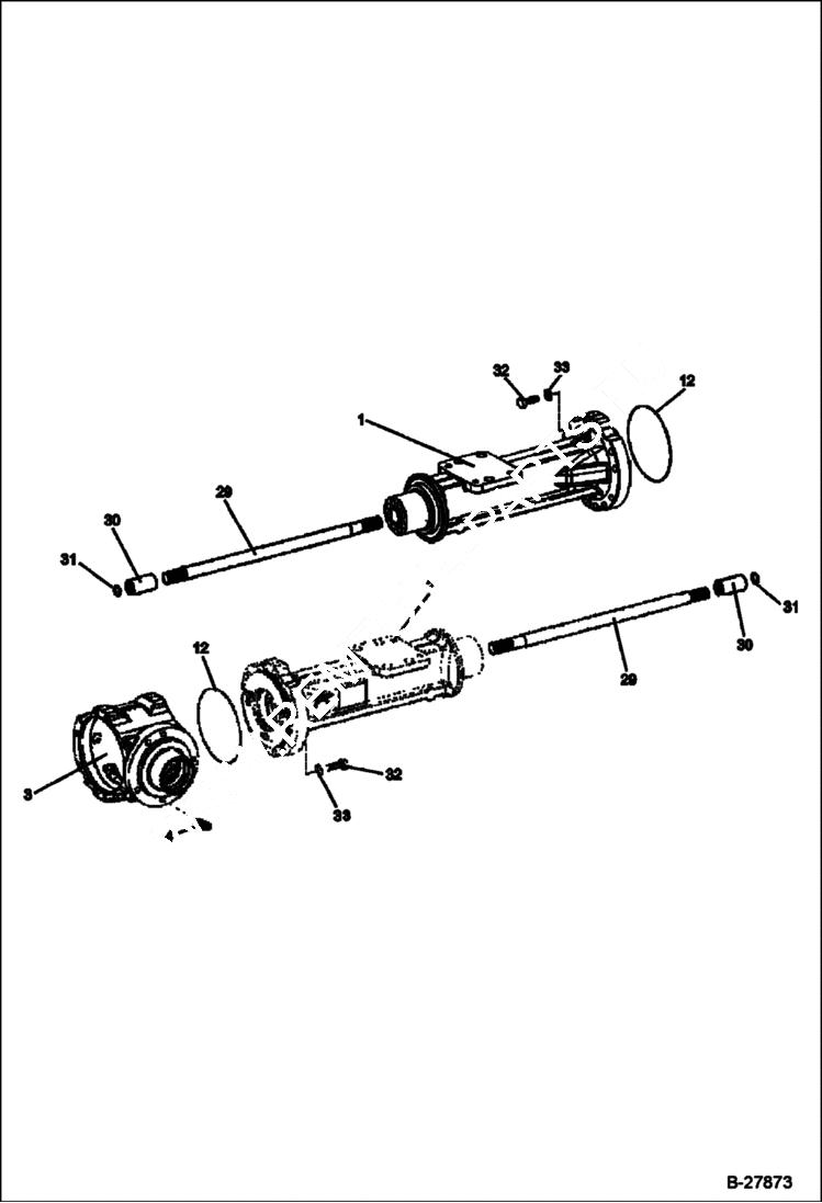 Схема запчастей Bobcat WL440 - AXLE HOUSINGS (Replacement Axle - 5904661686) DRIVE TRAIN