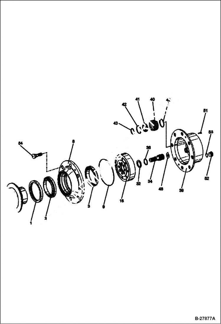 Схема запчастей Bobcat WL440 - DRIVE HUBS (Replacement Axle - 5904661686) DRIVE TRAIN