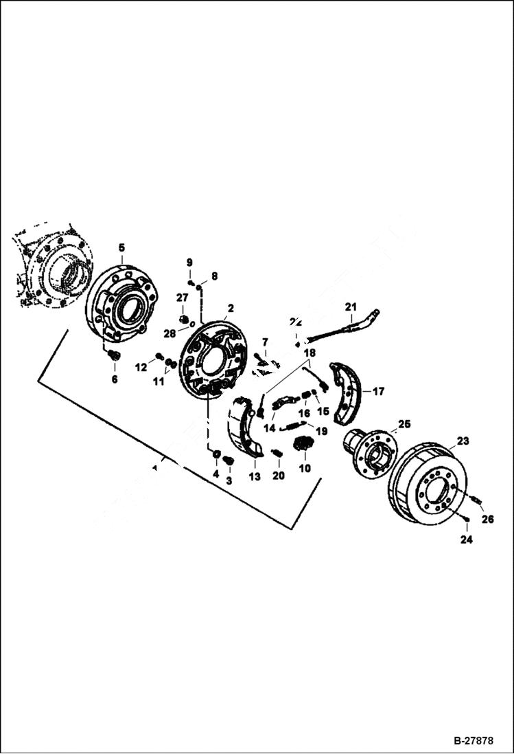 Схема запчастей Bobcat WL440 - BRAKE (Replacement Axle - 5904661686) DRIVE TRAIN